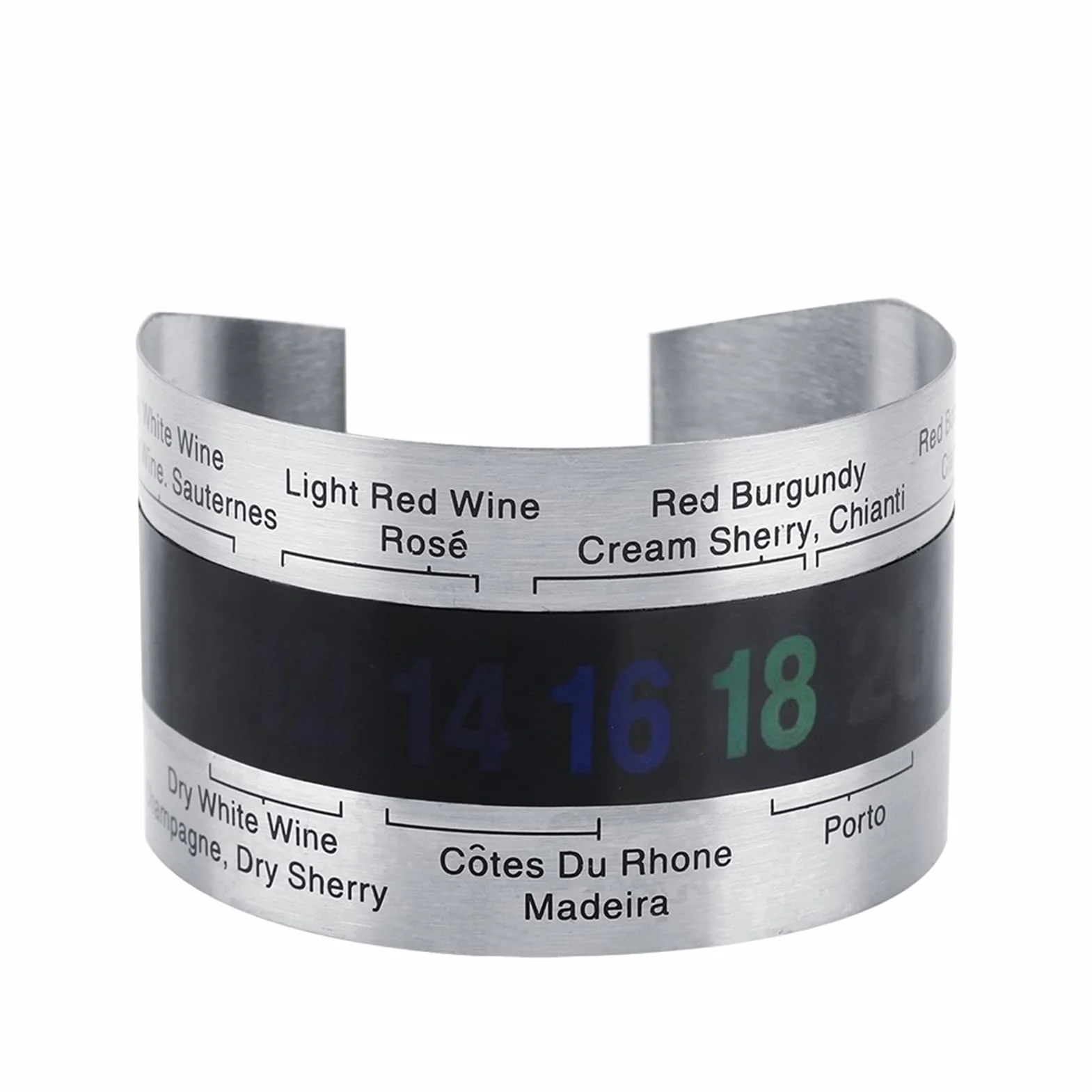 Termometro Vino LCD Acciaio Inossidabile - Sensore Temperatura per Bottiglie Vino Rosso, Design Bracciale