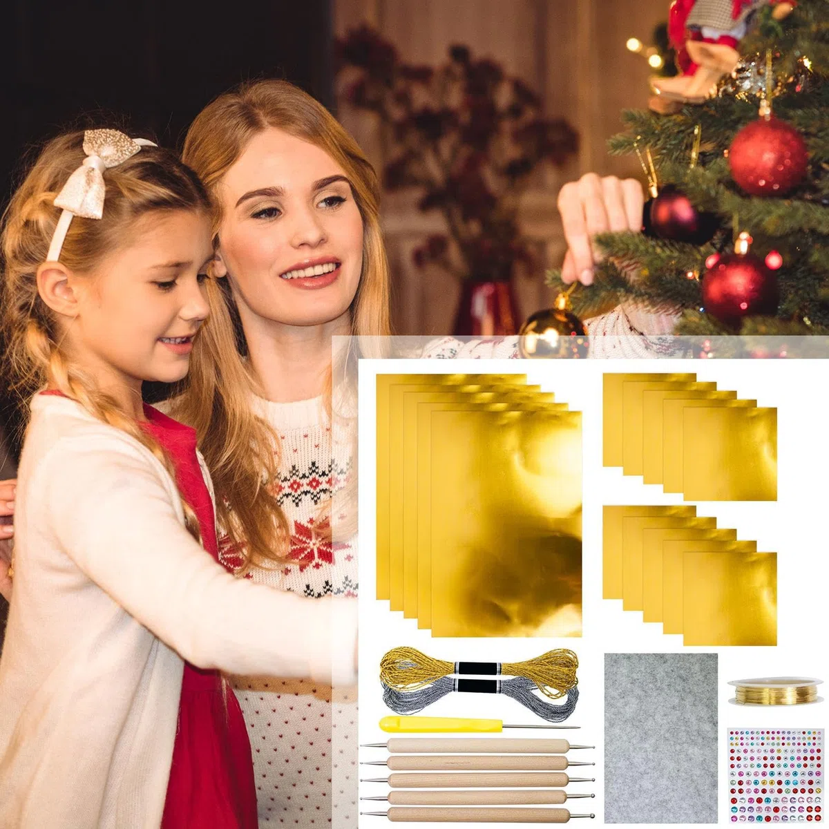 Sirseon Fogli di alluminio per artigianato - Rotoli di metallo lucido spesso per artigianato - Accessorio dorato lucido con effetto scintillante per pittura artistica da bambini e adulti