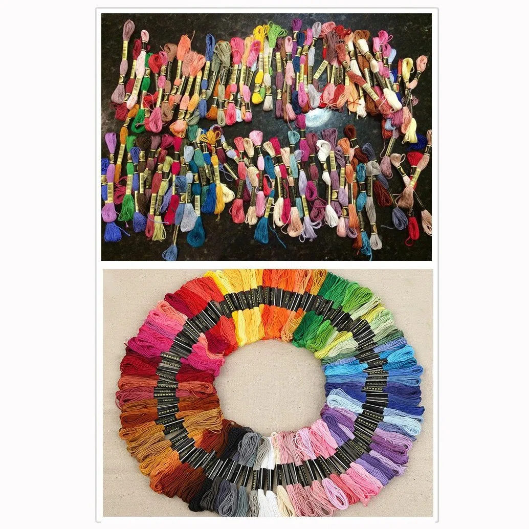 Matassine Punto Croce,100 Colori Ricamo Morbidi Filo da Ricamo Poliestere Punto Croce Kit,100% cotone
