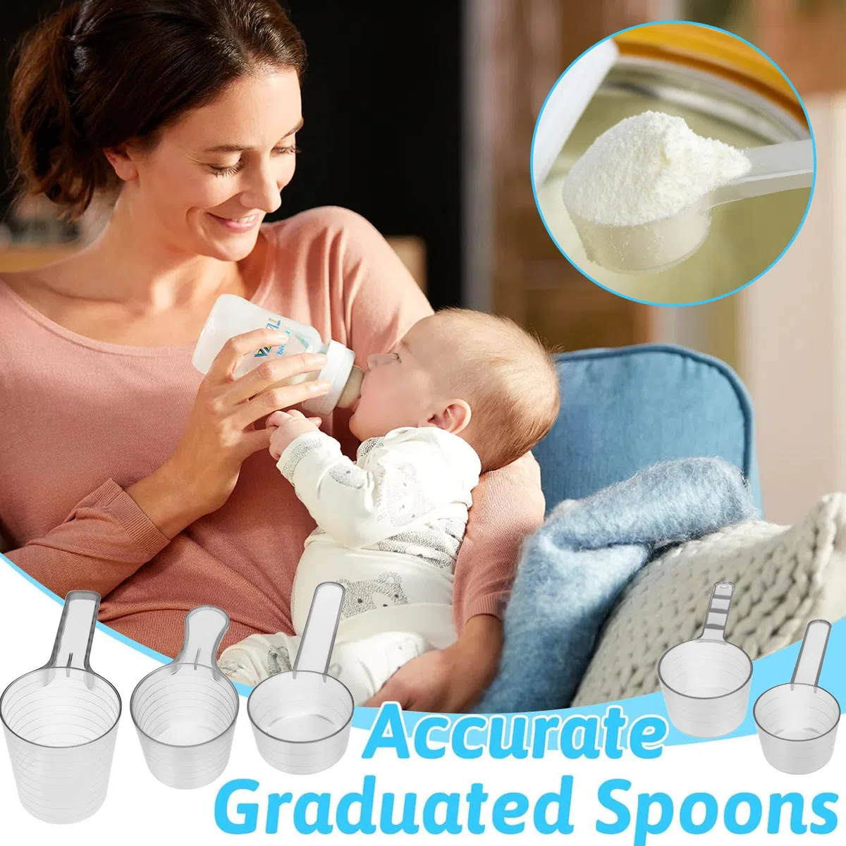 15 Cucchiaio Dosatore, Misurino Proteine Grammi in Plastica 30 ml 40 ml 50 ml 70 ml 100 ml per Cucina Domestica, Polvere Proteine, Detersivo Cup
