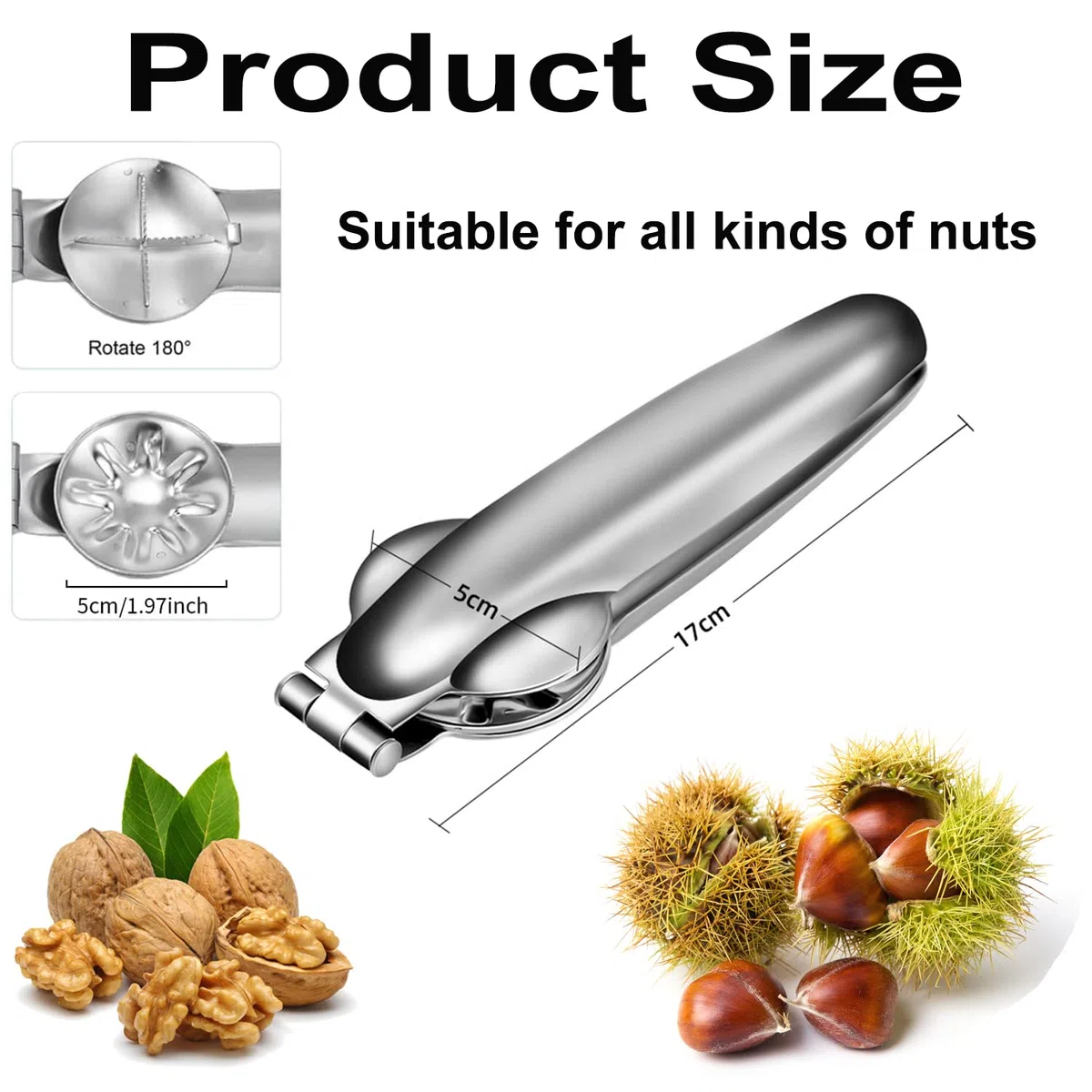Castagno Clip,Castagne Schiaccianoci in Acciaio Inox,Castagna Opener Pinza Castagne Multifunzione Taglio della Castagna,per Castagne Utensili Cucina