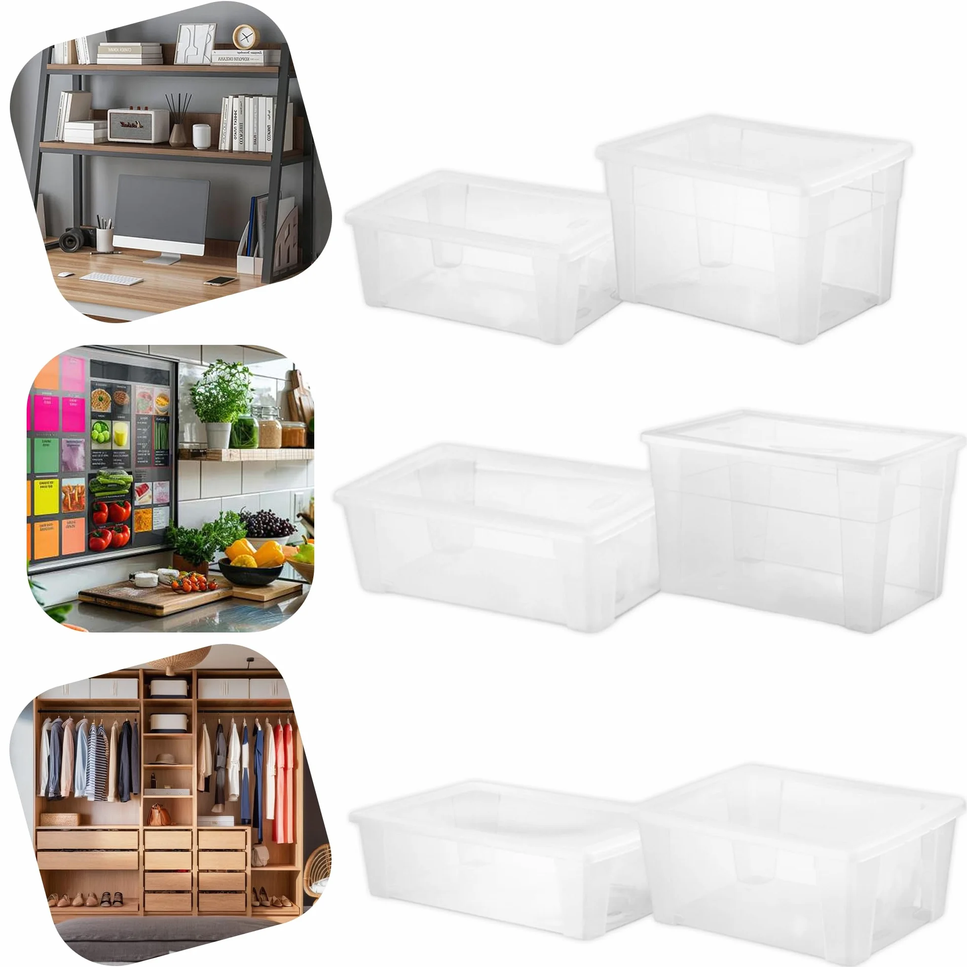 Stefanplast Visualbox - Contenitore multiuso con chiusura a scatto, 30 L, Trasparente, XXL - 59 x 39 x 17 cm