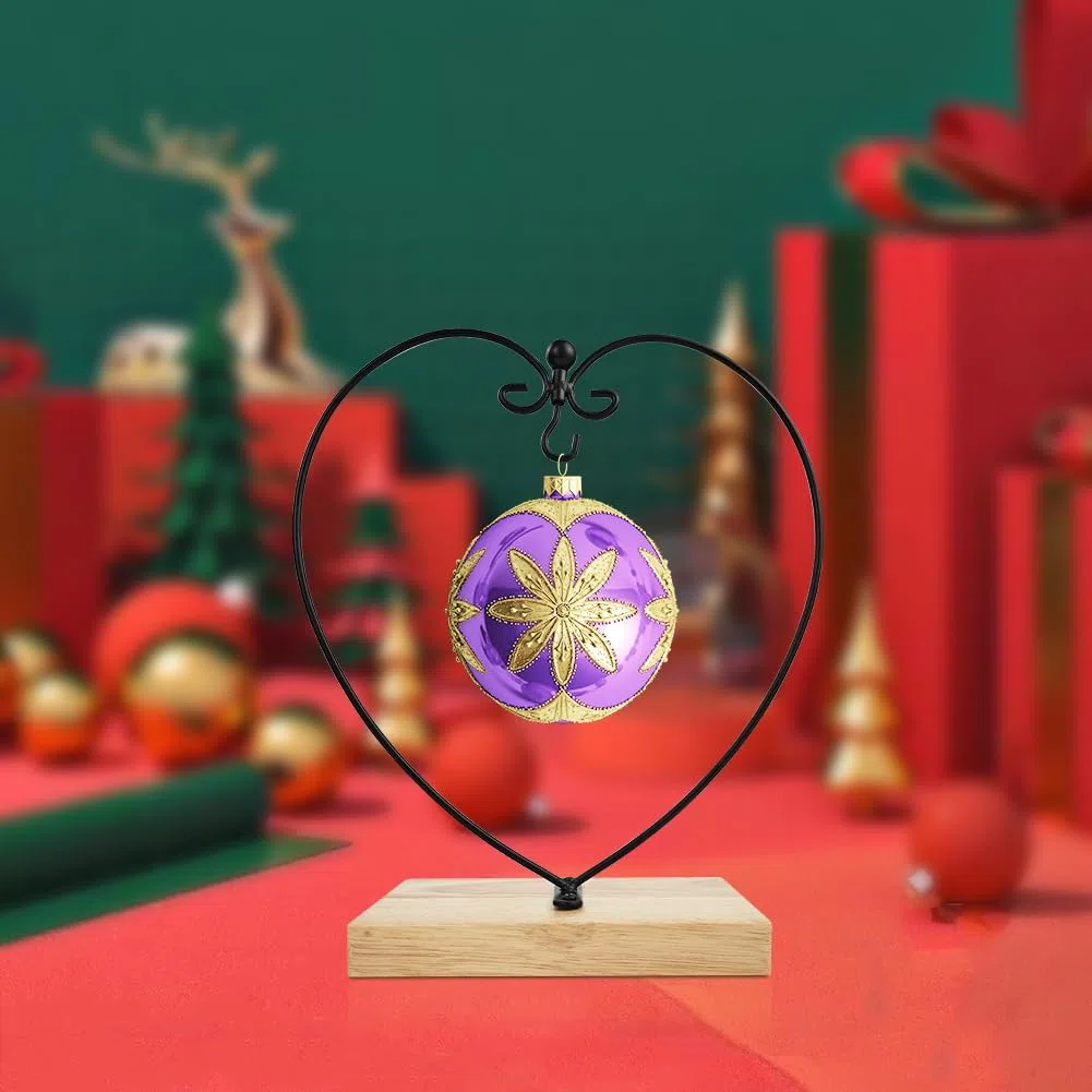 Espositore per Ornamenti Supporto in Legno per Appendere Il Vetro per Appendere Il Globo terrestre, Palla, Ornamento Natalizio e Decorazioni per la casa (Quadrato del Cuore)