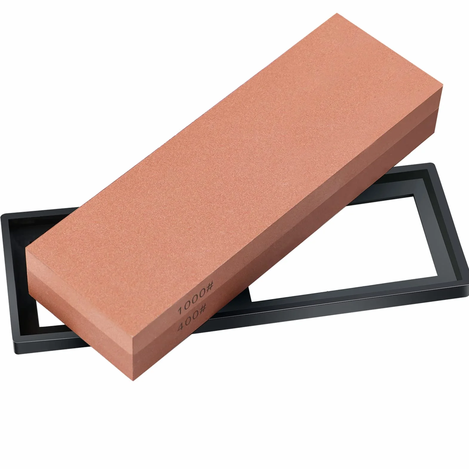 LAOJU Pietra Affilatrice Professionale per Coltelli a Doppia Faccia Grana 400/1000 con Base in Gomma Antiscivolo