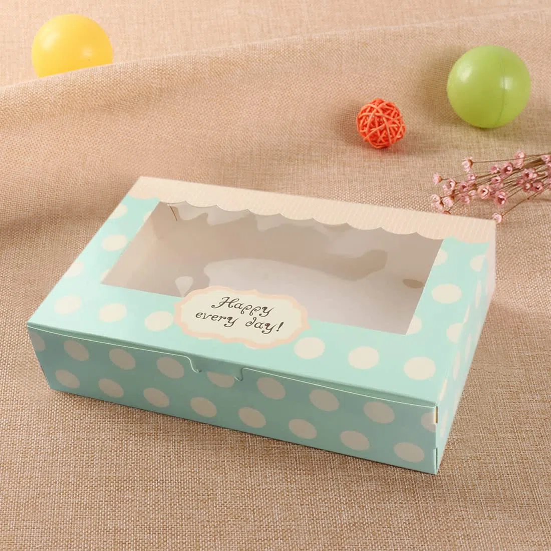 Lvcky - Set di confezioni regalo in carta per 12 pirottini, imballaggi per dolcetti, biscotti e pasticcini, lunghezza 20,3 cm