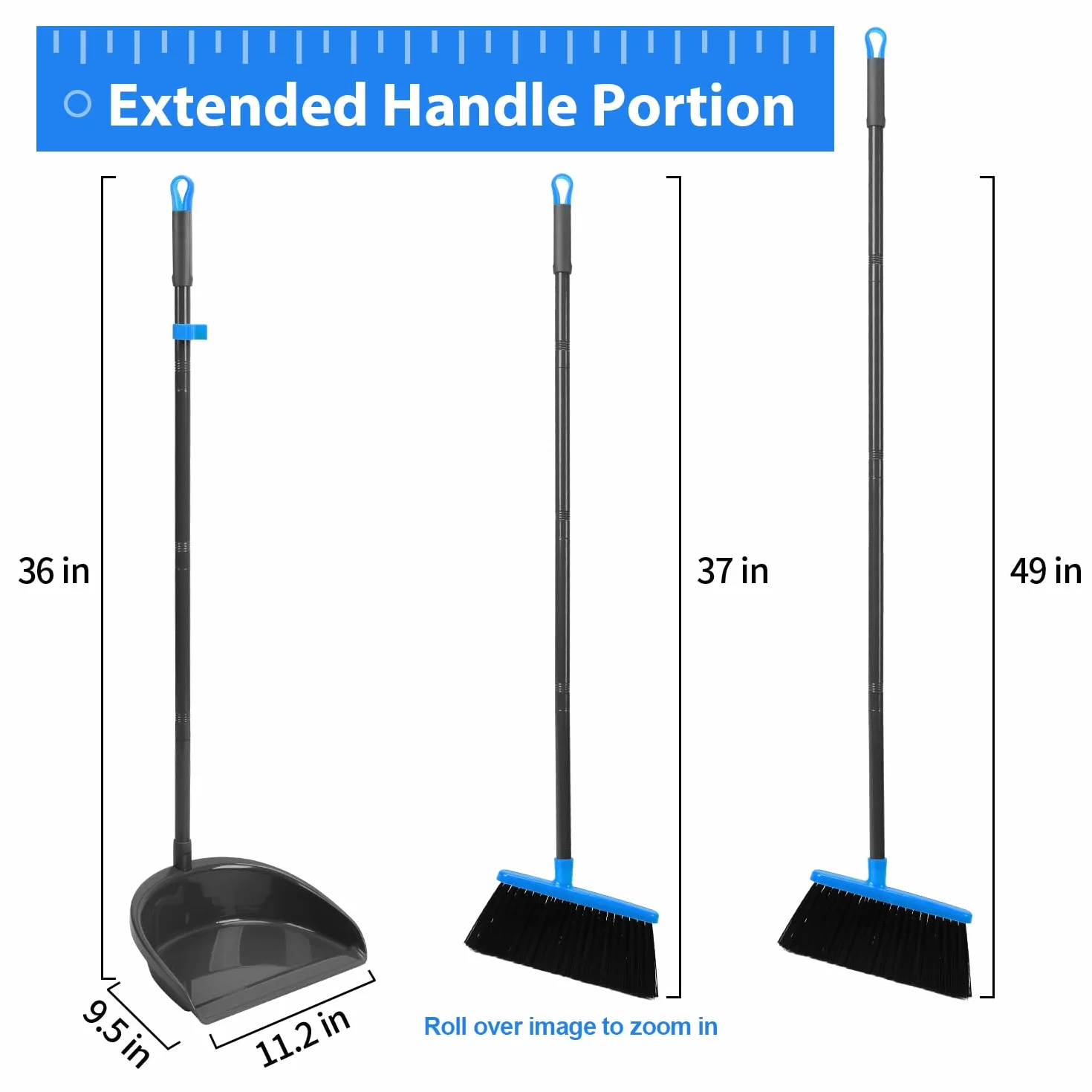 TreeLen Upgrade Your Broom and Dustpan Set - Dustpan and Broom Combo Home, Office, and More