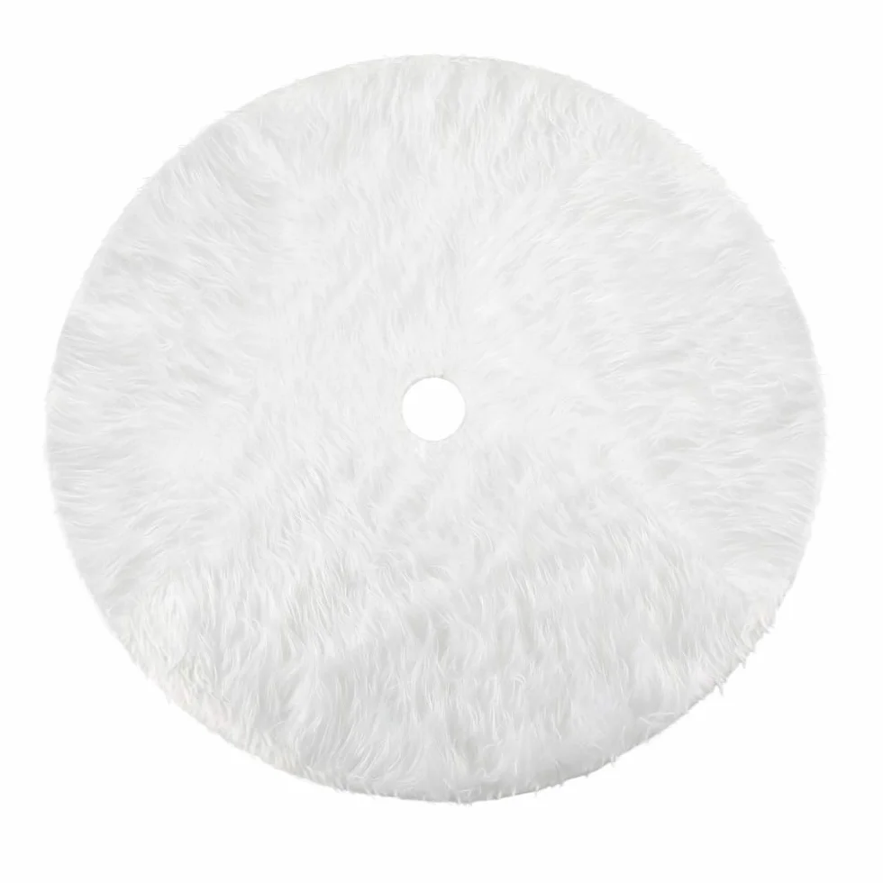HOWAF Gonna Albero di Natale 78CM/31 Pollici Tappeto Albero di Natale Bianco Peluche Copri Base albero natale Sotto per Decorazioni Natalizie