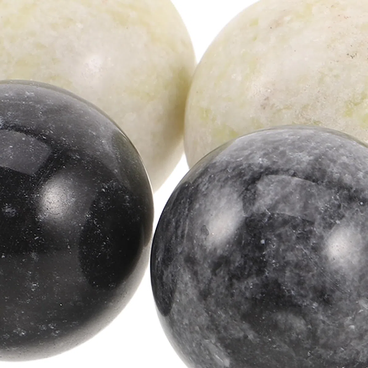 Sfere Decorative in Pietra per Centrotavola e Vasi, 4 Pezzi Riempitivi in Marmo Bianco e Nero per Decorazioni Interni Rustiche e Tavoli da Pranzo