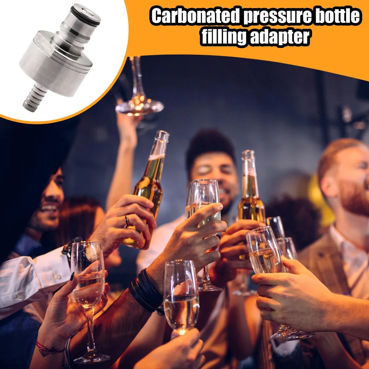 Generico Stainless Steel Carbonation cap – Pressure Filling Accessory Carbonating Beer, Fruit Juice, Soda, Sparkling Water, Connector =Bottling, Kitchen Use,
