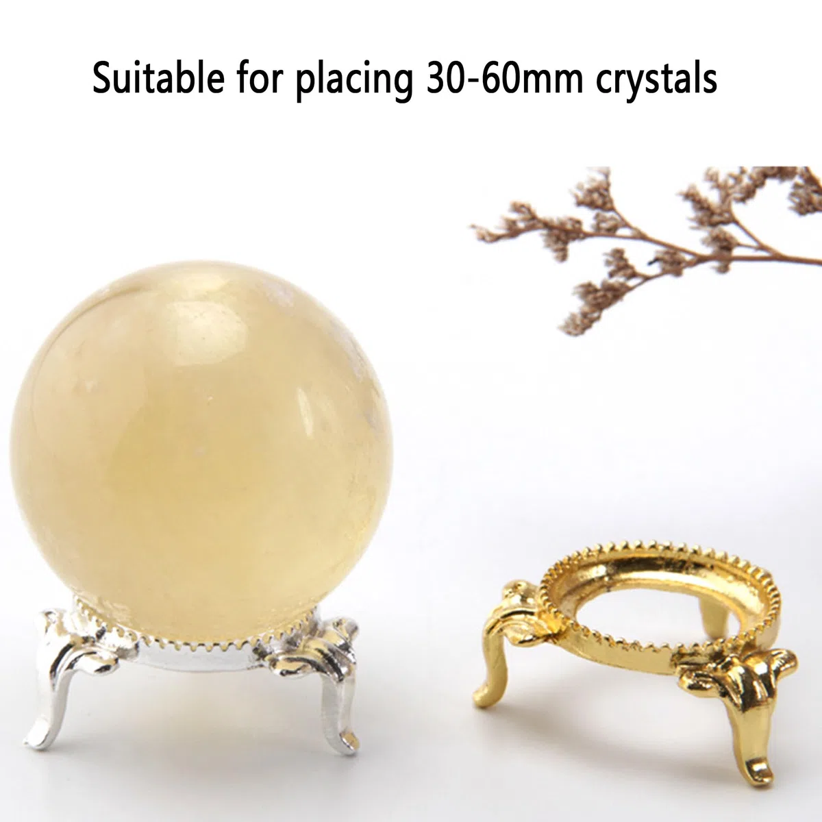 2 pcs,Supporto Della Sfera Di Cristallo,Base A Sfera Di Cristallo Supporto,Supporto Per Sfera Di Cristallo,Sfera Di Cristallo Base In Metallo,Per Sfere Di Cristallo (Oro 2)