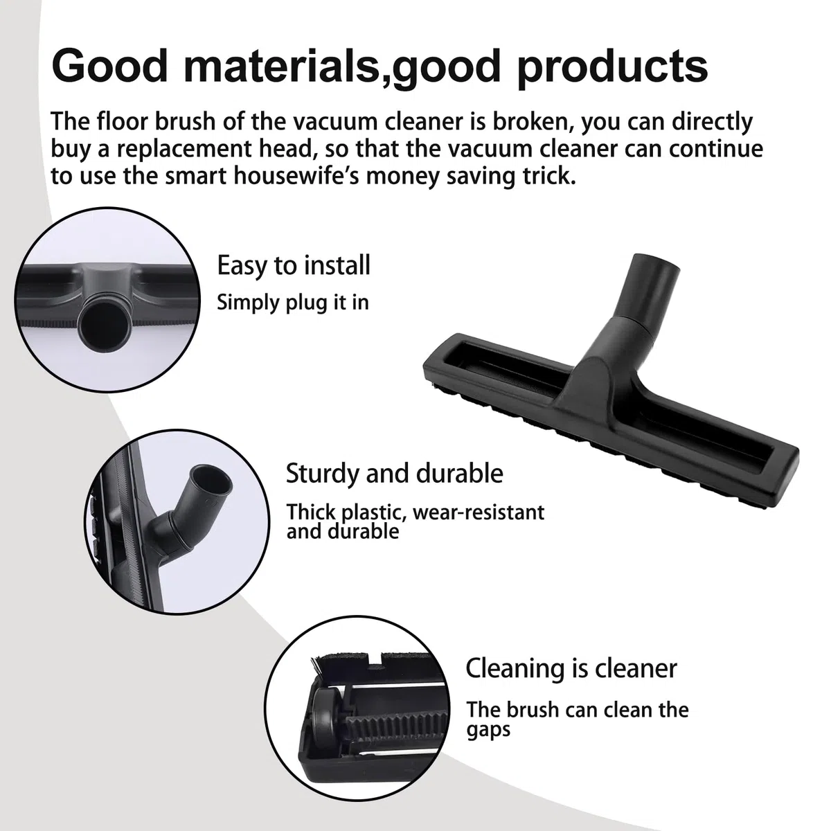 Spazzola universale da 35 mm, per aspirapolvere, bocchetta per pavimenti duri, ricambio per aspirapolvere, compatibile con Kärcher/Bosch/Siemens/Samsung/Metabo/Medion/Philips/Miele/Dirt Devil