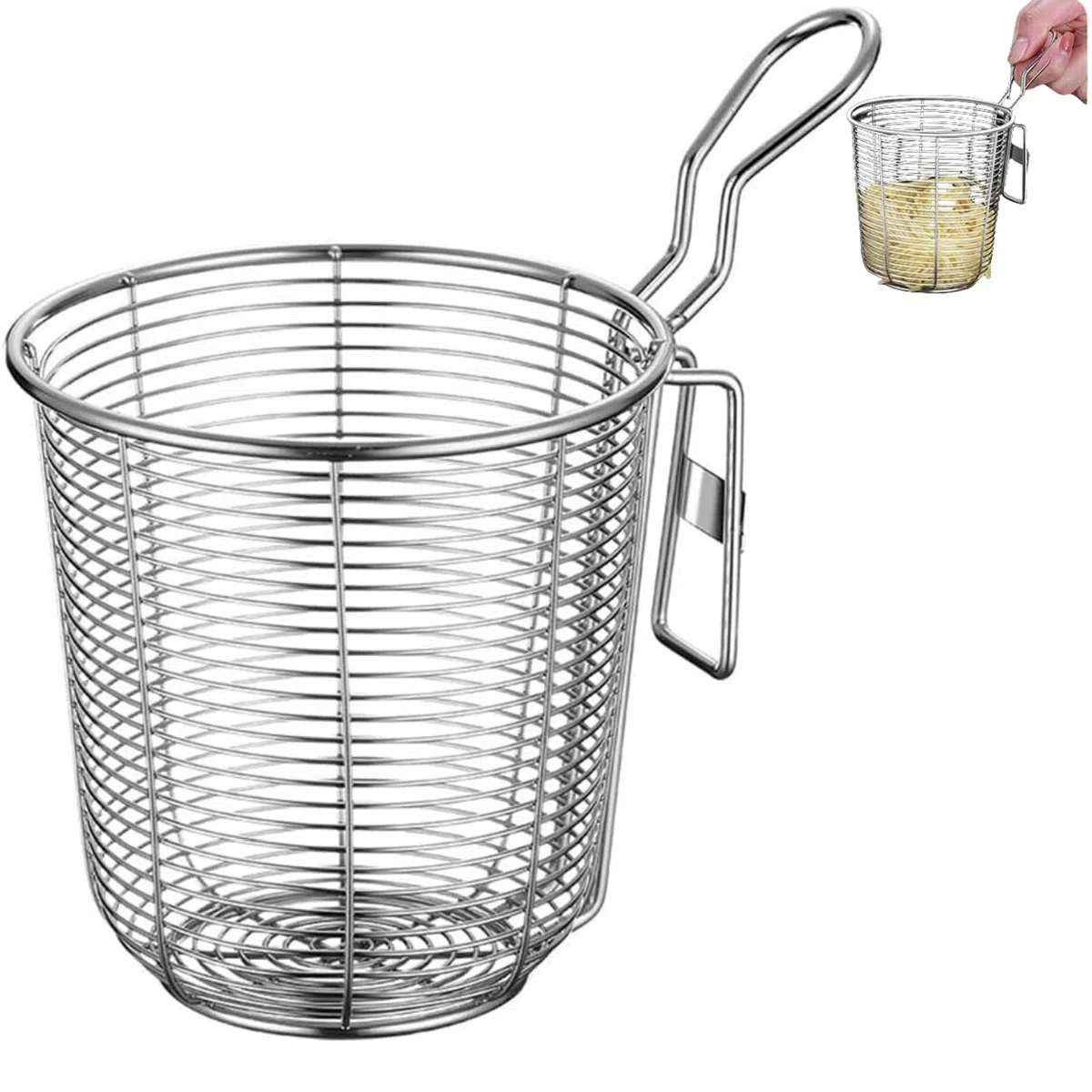 Cestello Per Pasta Separati in Acciaio Inox,Scolapasta in Acciaio Inox Con Manico,Cuoci Pasta a Scomparti Con Divisori,Colino a Maglia Fine Per Pentola Calda, Per Scolare Pasta e Verdure (1 PCS)