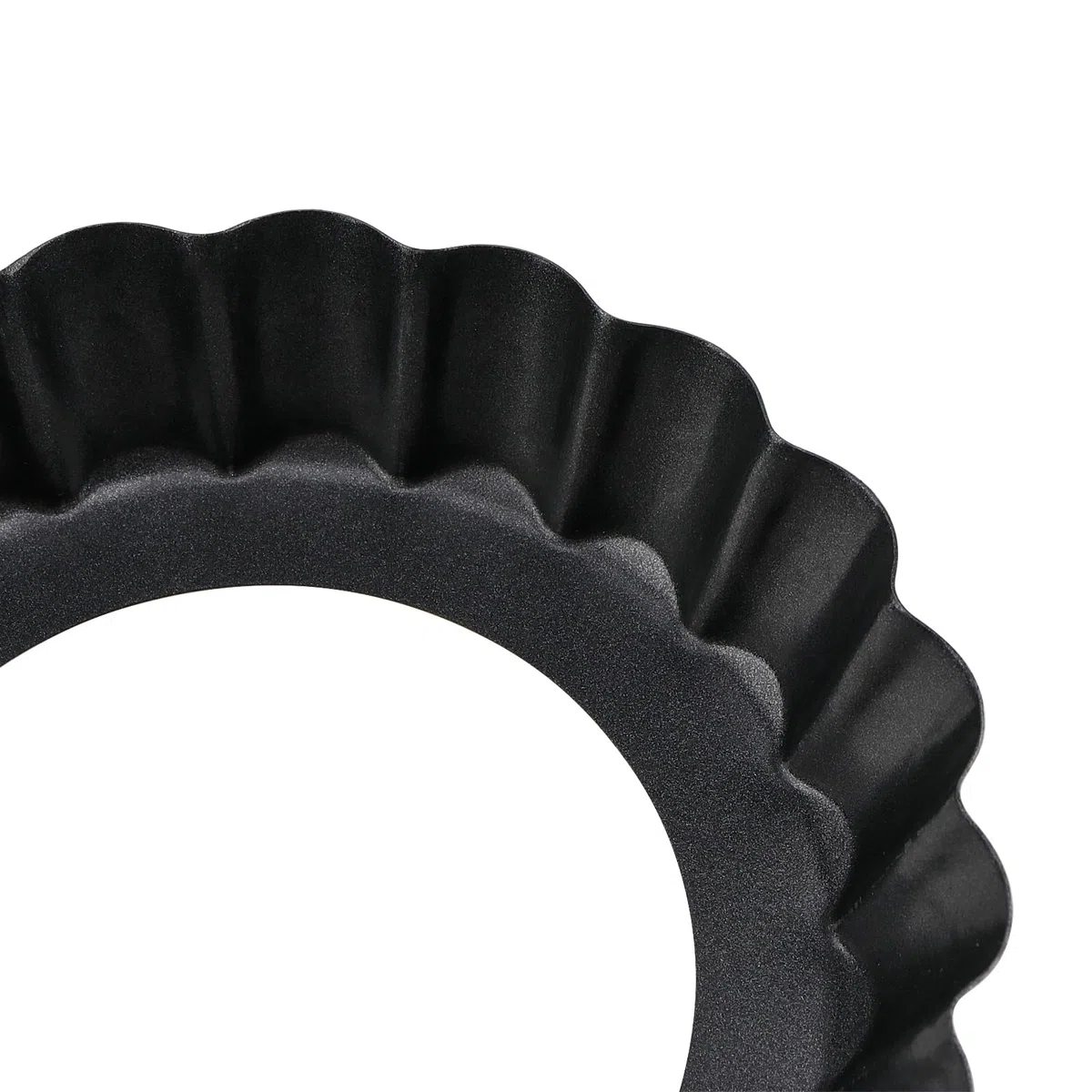 MOUYAT Confezione da 10 teglie rotonde per quiche, 10 cm, antiaderenti, con fondo sciolto, tortiere scanalate torta