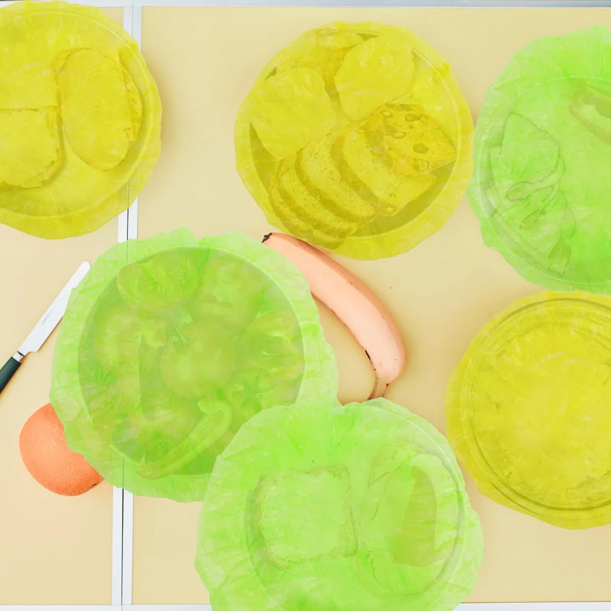 Set di 160 sacchetti elastici salvafreschezza, quattro misure, impermeabili, con elastico, riutilizzabili, per verdure, colorati