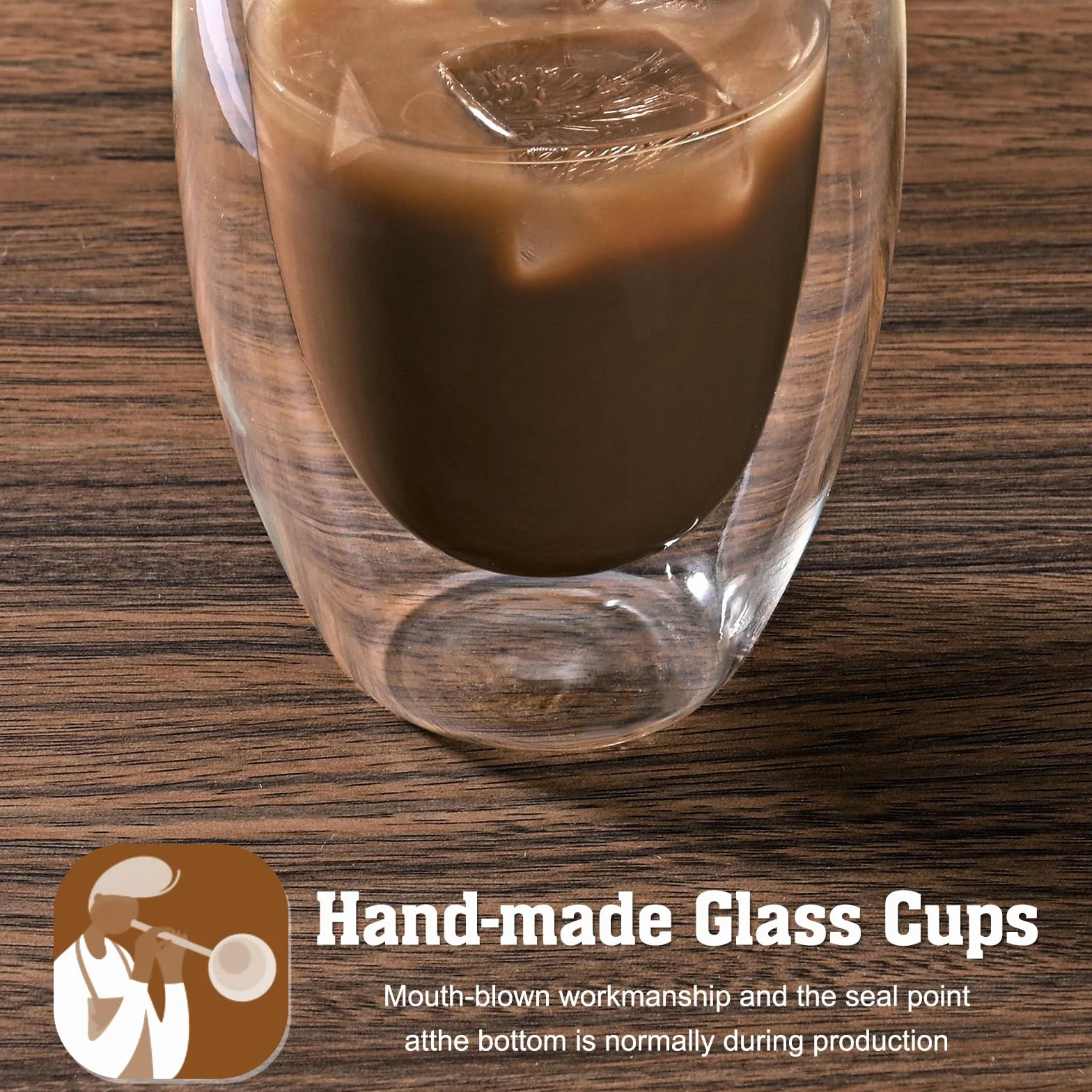 MumdoYAL Bicchieri per Latte Macchiato a doppia parete, eleganti e pratici (2 * 350ml)