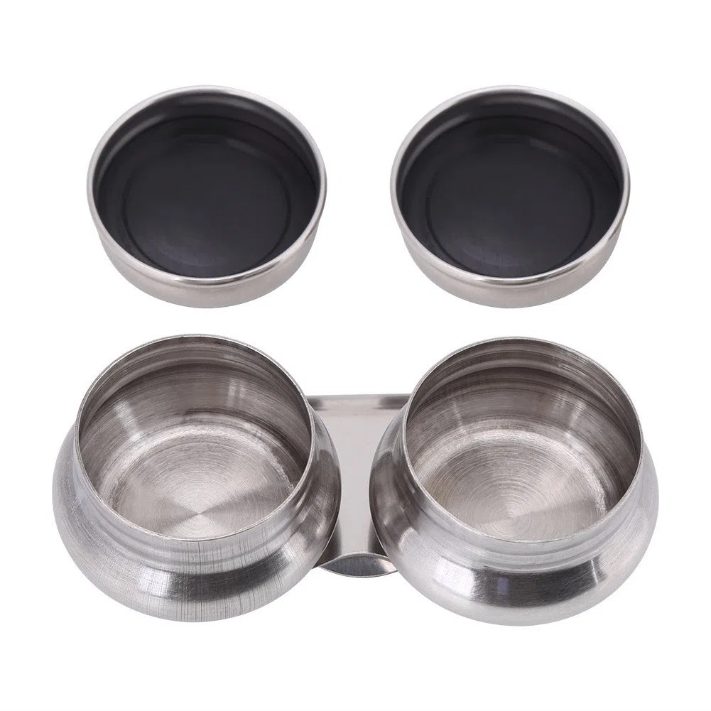 Tazza per Tavolozza, Tazza per Tavolozza in Acciaio Inossidabile con Coperchio Doppia Tazza per Tavolozza Pittura Ad Olio Megilp Contenitore per Solvente in Trementina