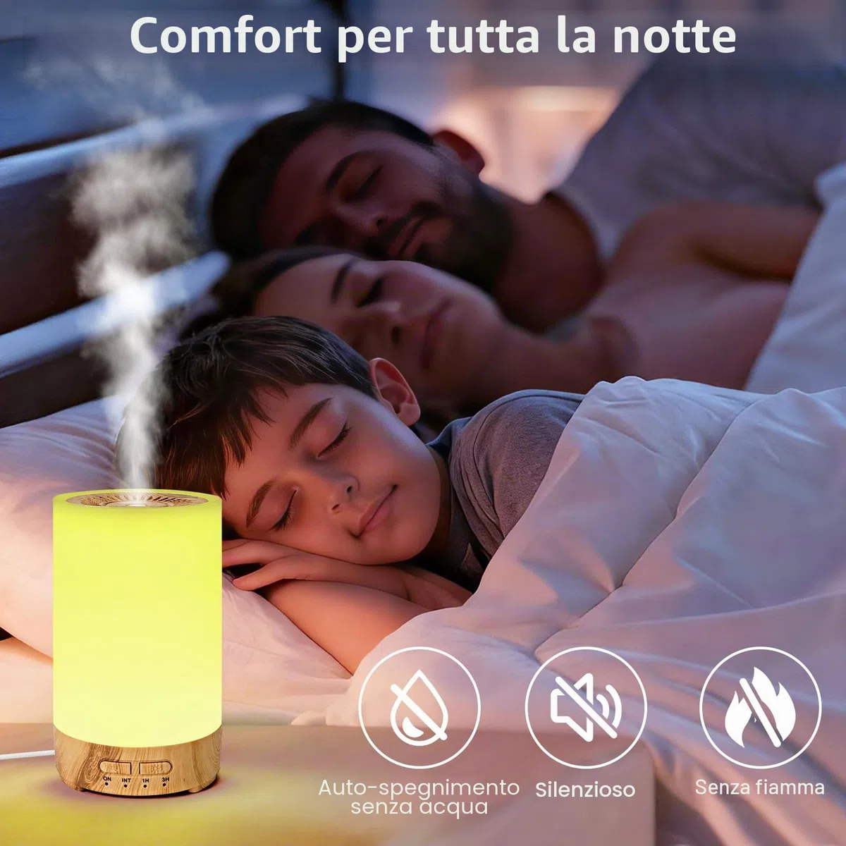 Diffusore di aromi con luce LED a 7 colori, umidificatore con struttura in legno da 150 ml, per oli essenziali, senza acqua, spegnimento automatico, per camera da letto, ufficio, yoga, spa