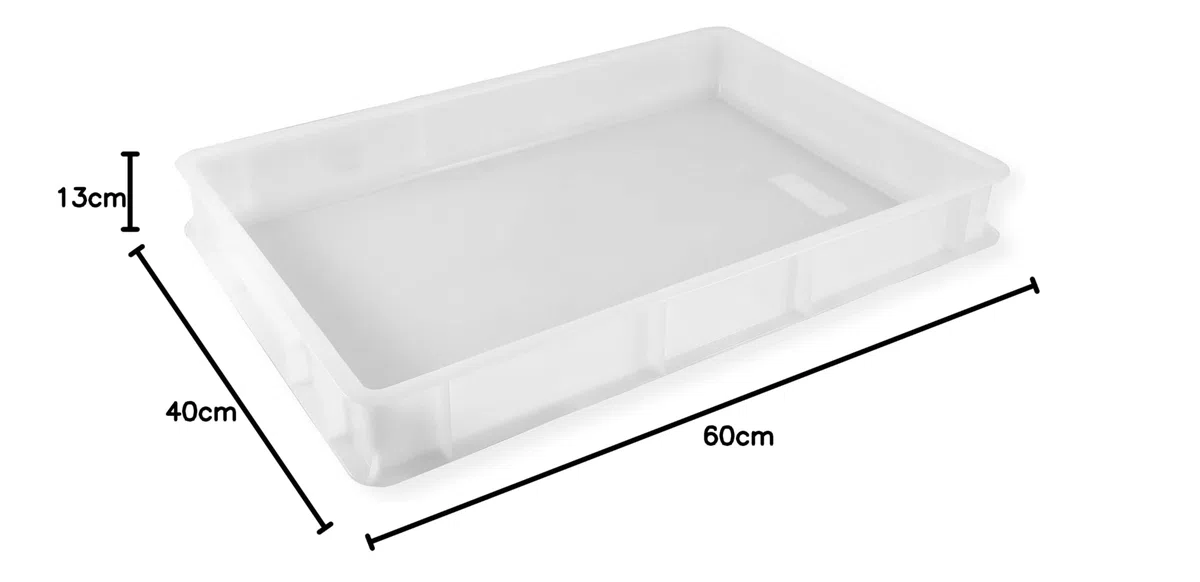 Giganplast GIG Cassetta Portaimpasto per Pane e Pizza, Plastica, Bianco, 60 x 40 x 13 cm
