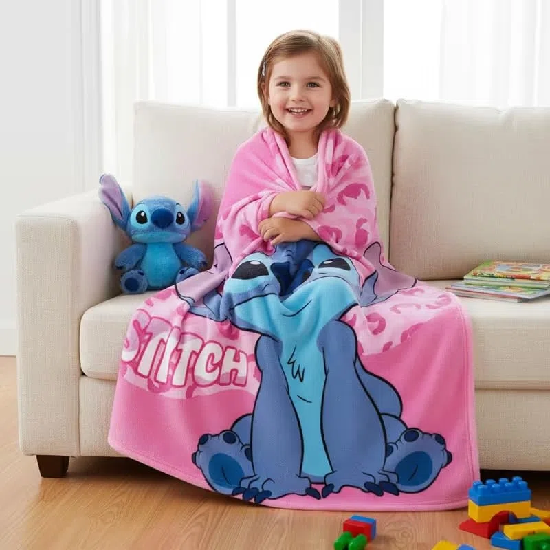 ILS I LOVE SHOPPING Coperta Plaid Morbida e Calda 100x140cm per Bambini Pile con stampa (LILO & STITCH)