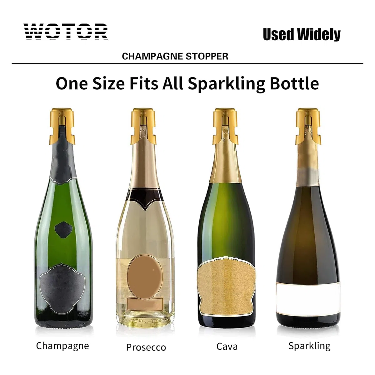 WOTOR 3 pezzi tappo per spumante, tappo champagne professionale in acciaio inox, tappo vino frizzante riutilizzabile, tappo per prosecco, a prova di perdite, Mantieni fresco (Tricolore)
