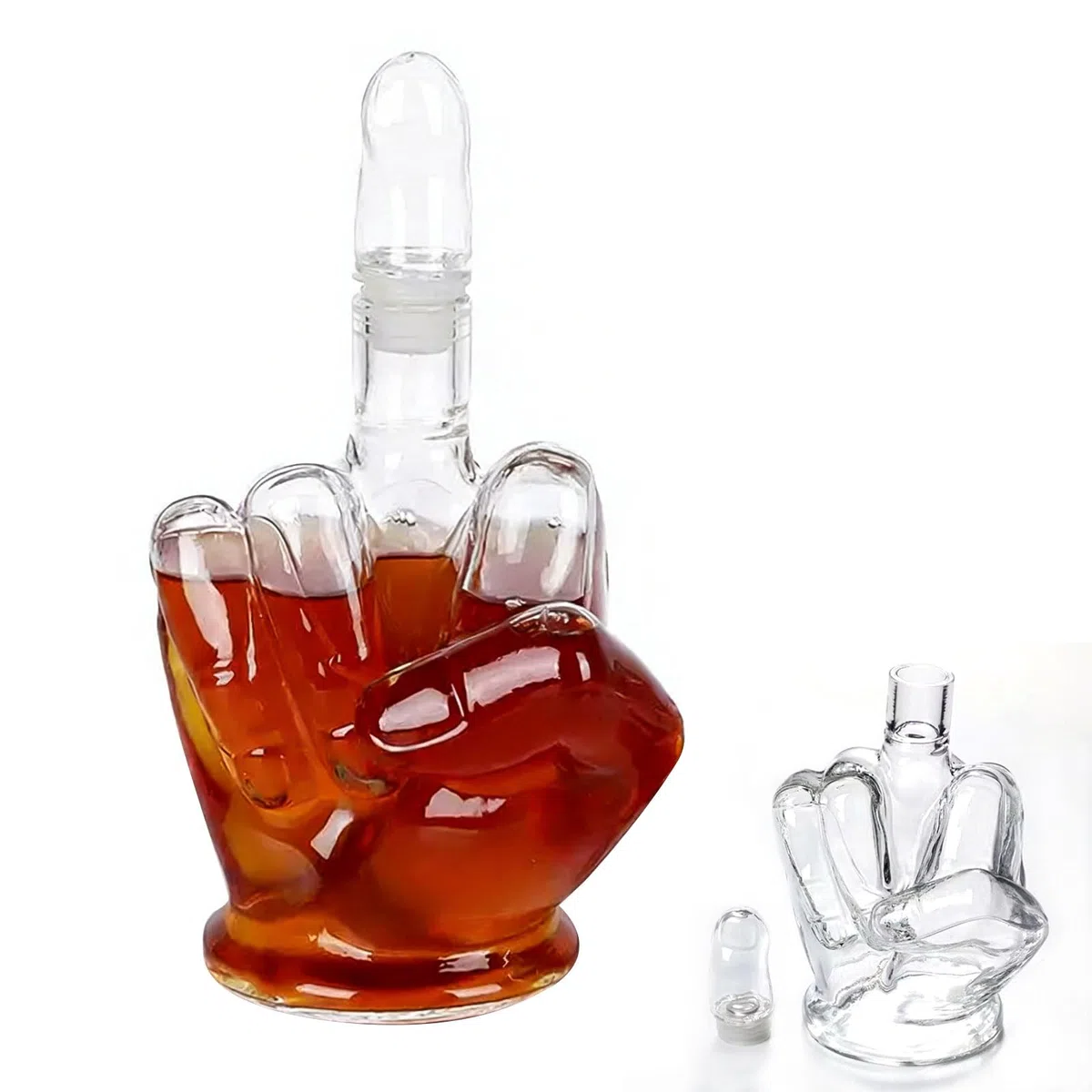 Decanter per whisky in vetro 3D da 1 litro, statua artistica creativa con tappo, divertente decorazione per casa e bar, regalo unico per uomini, papà, fidanzato, marito