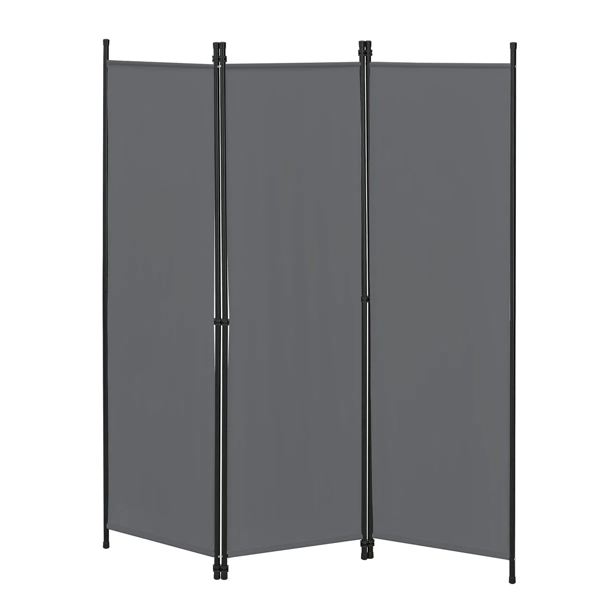 [en.casa] Paravento a 3 Pannelli Separé con Struttura Pieghevole da Interno Muro Divisorio per Spogliatoio Camera da Letto Studio Medico Balcone Terrazza (LxA) 150x171 cm - Grigio Scuro