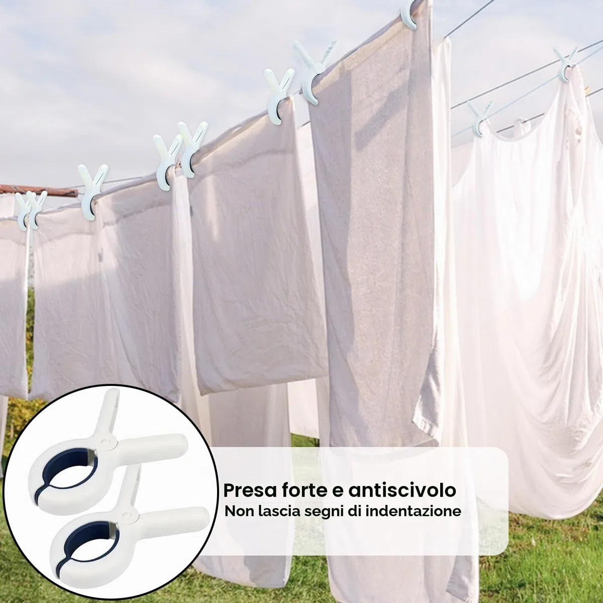 Mollette Grandi Antivento,15pcs Molletta Grande,Mollette Grandi per Telo, Asciugamani da Bagno, Biancheria da Letto, Abiti Pesanti
