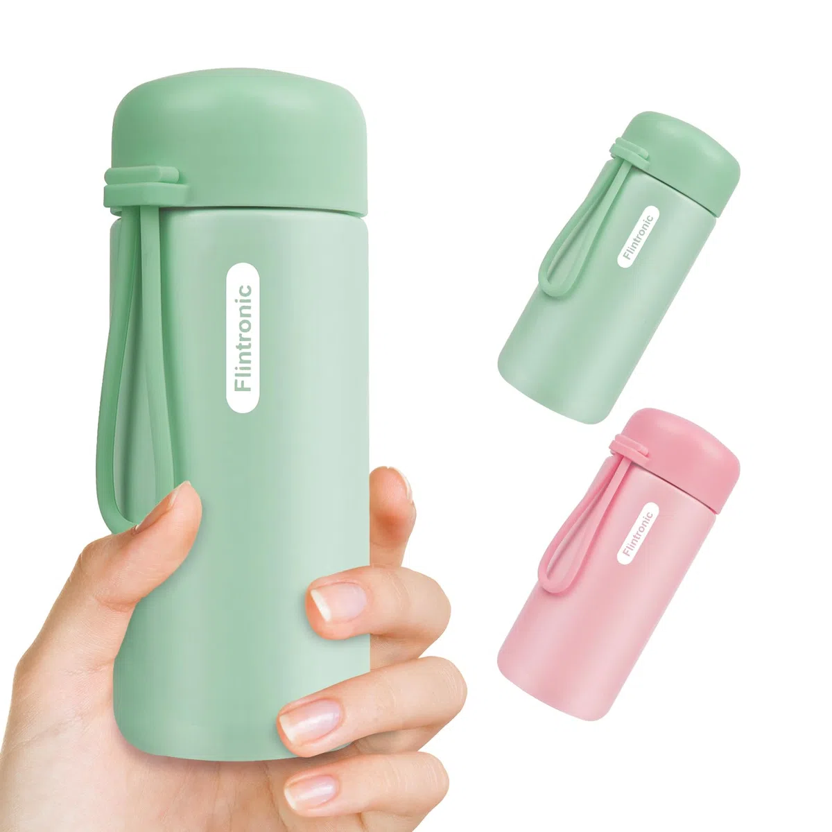 Flintronic Mini Borraccia Termica, 150ml Borraccia, Bottiglia Termica, Bottiglia Acqua in Acciaio Inox, Borracce Senza Perdite, Borraccia Acciaio Inox Senza BPA per Viaggi Scuola Sport Campeggio