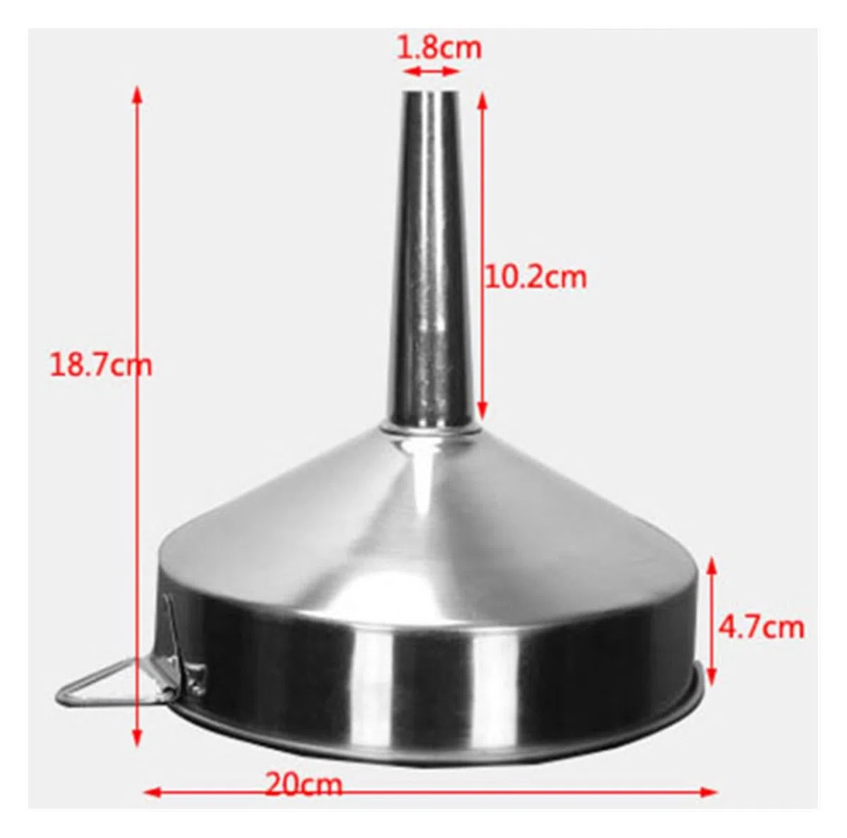 HOMEXO Imbuto for Olio da Cucina Liquido Grande Imbuto in Metallo in Acciaio Inossidabile con Filtro Staccabile Imbuto Industriale a Bocca Larga for Utensili da Cucina inscatolati 1pc (Color : 20cm)