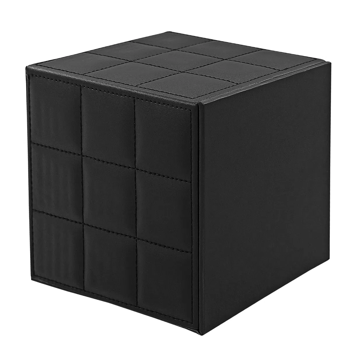 Porta fazzoletti in Pelle,Quadrata Porta Fazzoletti,Scatola Fazzoletti Moderne,Boden verstärkt mit Magneten,passend für Haus,Hotel, Restaurant,Büro,Auto,Nero