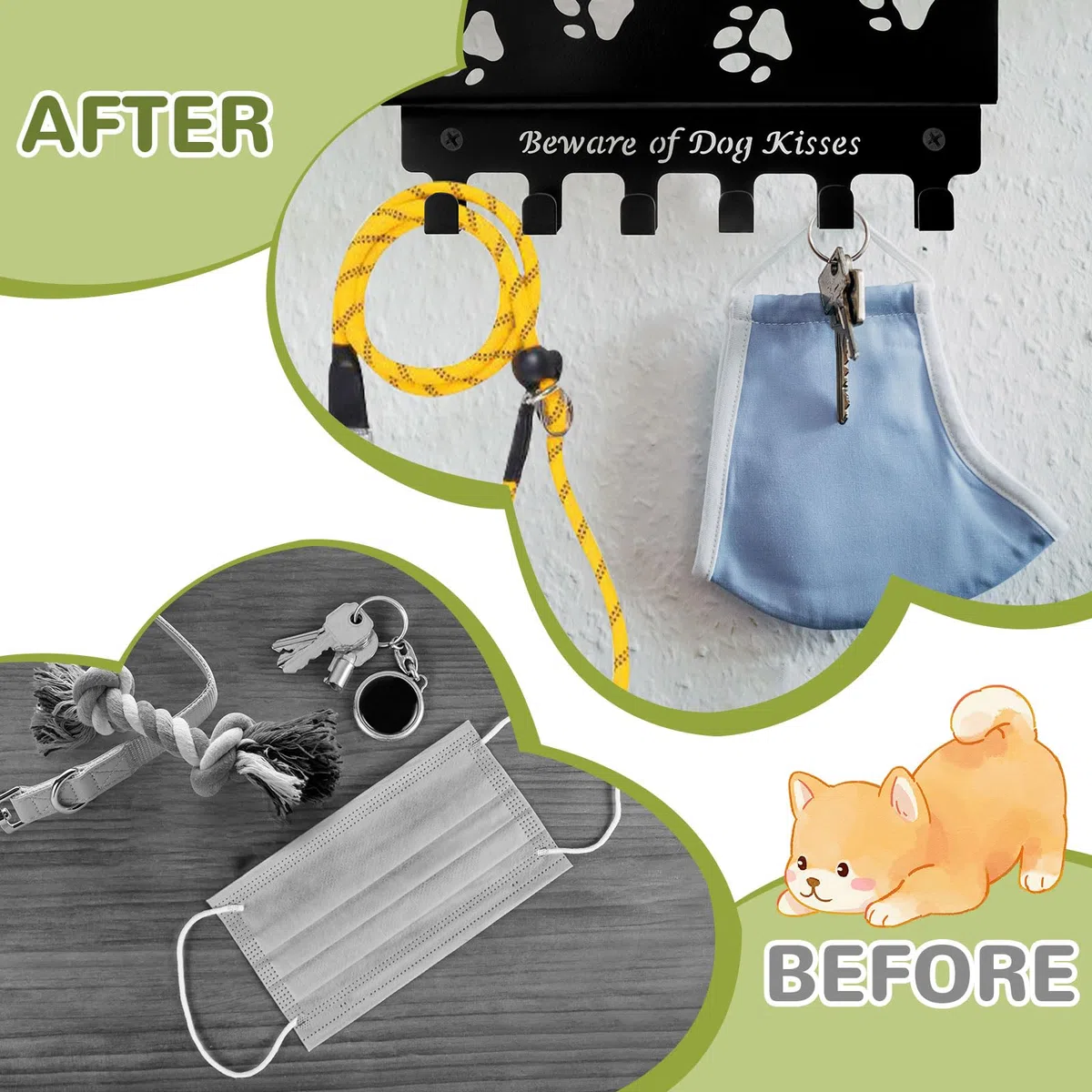 Porta Medaglie Running, Porta Chiavi da Muro per Casa con 6 Ganci, Ganci Appendiabiti da Parete, Portachiavi da Parete Moderno per Guinzagli Ingresso, Occhiali Sole, Regali per Gli Amanti Dei Cani