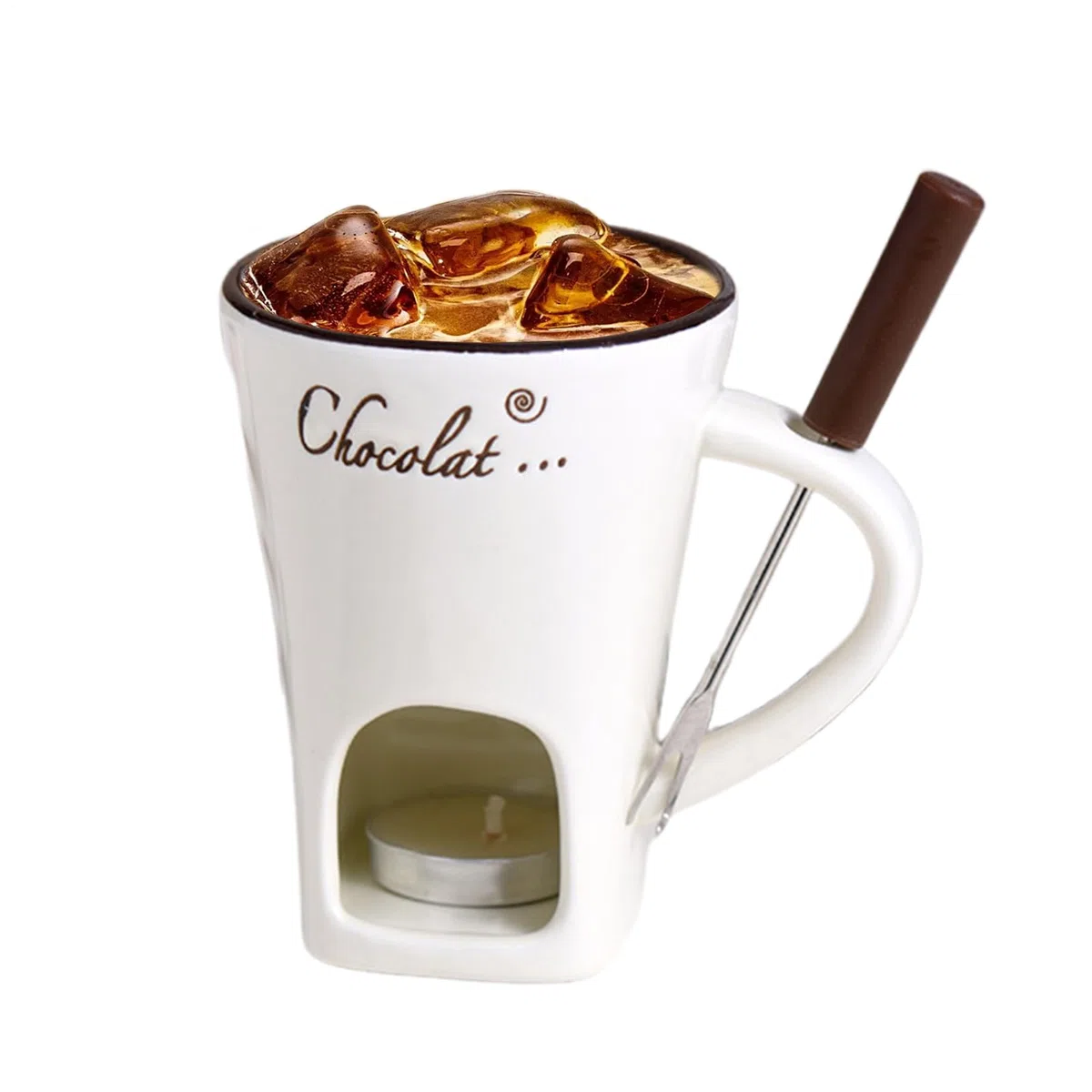 Tazza in ceramica per fonduta di cioccolato, mini casseruola per formaggio, in porcellana, per casa, ristorante e caffetteria