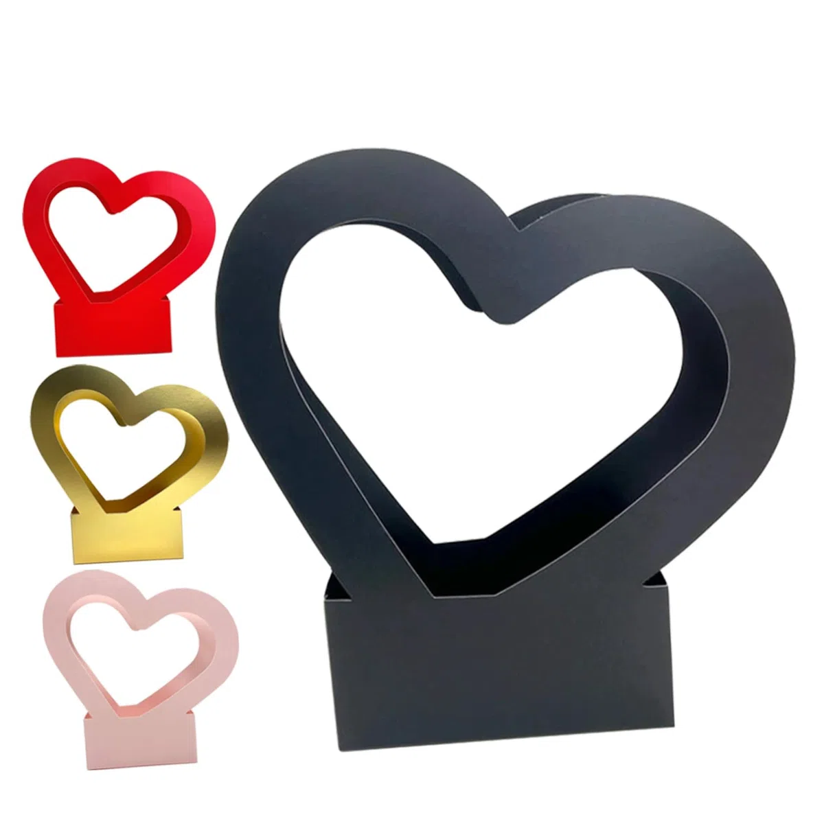 Healifty 4pezzi Scatole Floreali Forma Di Cuore Confezione Da Carta Resistente Per Bouquet Eleganti Per Matrimonio E Feste Design Romantico E Multifunzionale