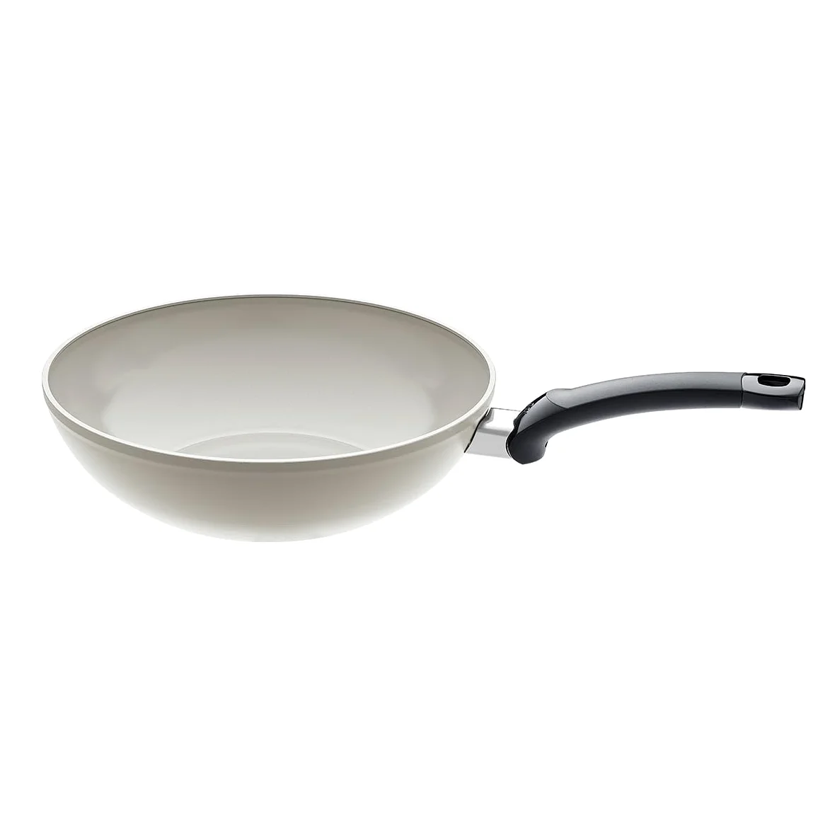 Fissler Ceratal - Pentola Wok in alluminio (diametro 30 cm, 5,2 l), padella in ceramica con rivestimento antiaderente, bordo alto, senza PFAS/PTFE, Made in Germany, compatibile induzione
