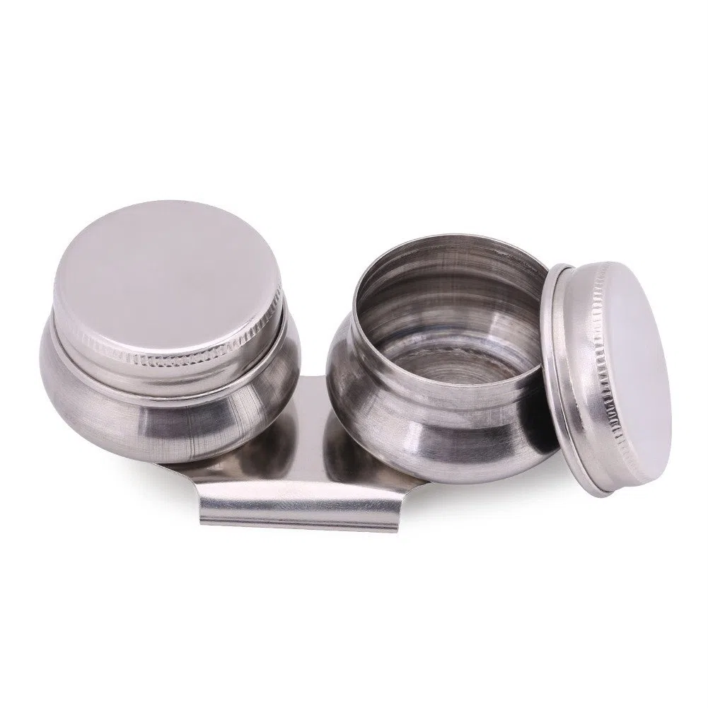 Tazza per Tavolozza, Tazza per Tavolozza in Acciaio Inossidabile con Coperchio Doppia Tazza per Tavolozza Pittura Ad Olio Megilp Contenitore per Solvente in Trementina