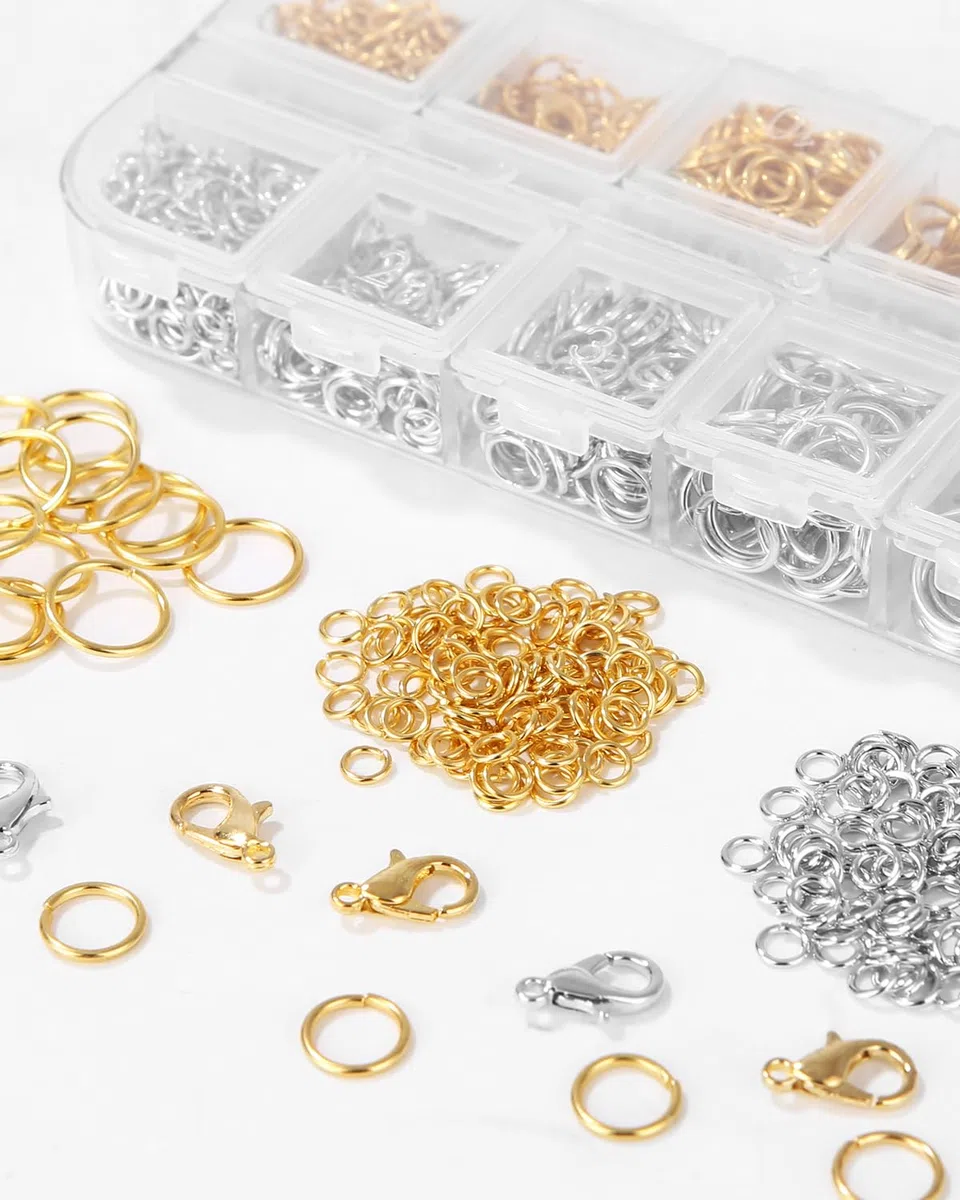 Bixury Anelli di Salto Aperti Argento e oro,1443 Pezzi Aperti Anellini Anello Chiusura Bigiotteria 4/5/6/8/10mm con Pinze e Scatola,per Bigiotteria Gioielli DIY Braccialetti Ciondoli Accessori