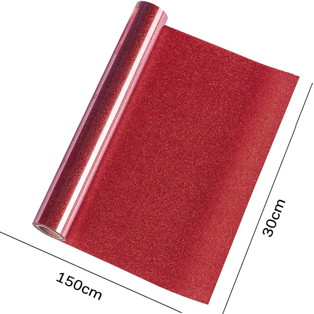 Vinile Termoadesivo per Tessuti,30 x 150 cm Rotoli di Vinile Trasferimento Termico,HTV Foglio di Trasferimento di Glitter per tessuti,T-Shirt,Termovinile vinile per Cricut (rosso lampeggiante)
