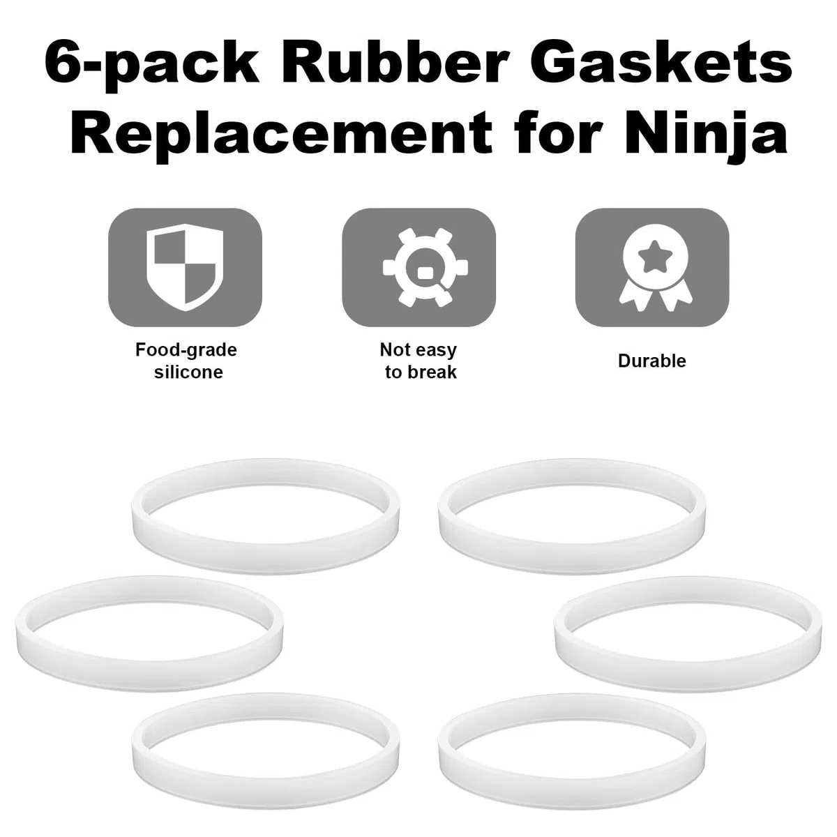 6 pz Guarnizioni per Frullatore Nutri Ninja, 10cm Bianco Guarnizioni in Silicone O-ring Parti di Ricambio con Gancio per Estrattore Ninja Auto-iQ Pro CT680 BL456-30 BL480 BL681A BL682 BL640