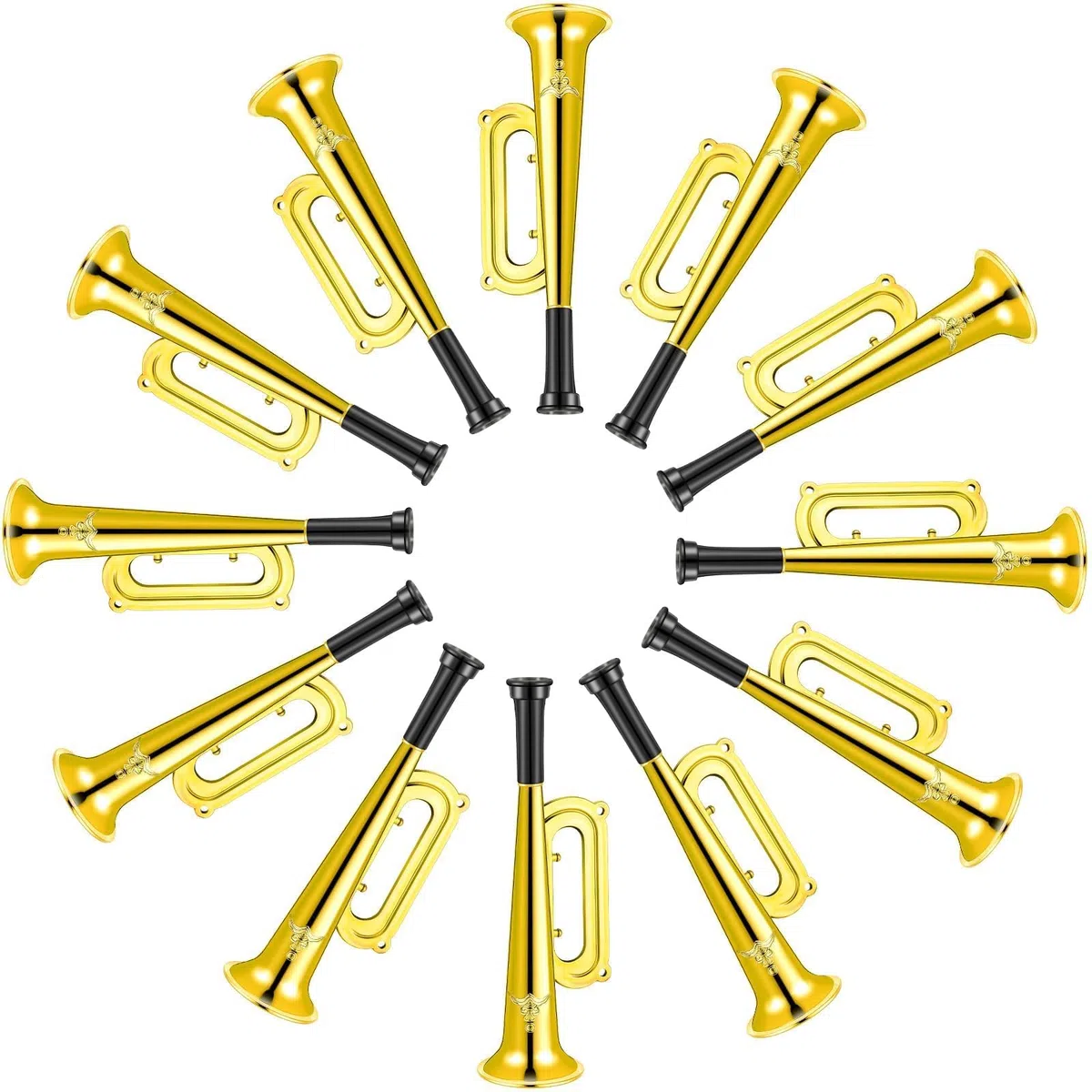 Trombe Giocattolo, 12 Pezzi Tromba Noise Maker, Tromba Per Bambini, Strumenti Musicali per Bambini, Atmosfera di Festa Tifo Trombe, Giocattoli per Compleanni Carnevali Feste ed Eventi