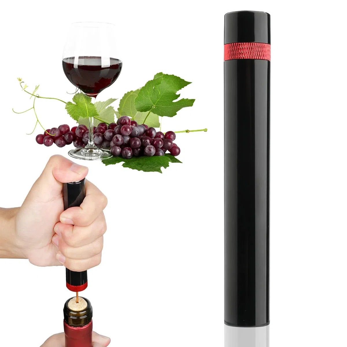 DEANKEJI Apribottiglie Vino Aria Compressa, Cavatappi di Vino Portatile Aria, Creativo Apribottiglie Cavatappi a Pompa, Pressione Dell'aria Cavatappi Professionale, per Casa, Bar, Matrimonio