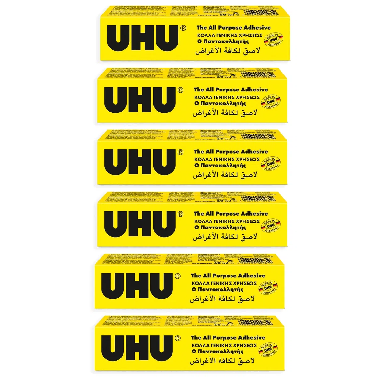 UHU Colla multiuso - 60 ml - Confezione da 6 tubetti