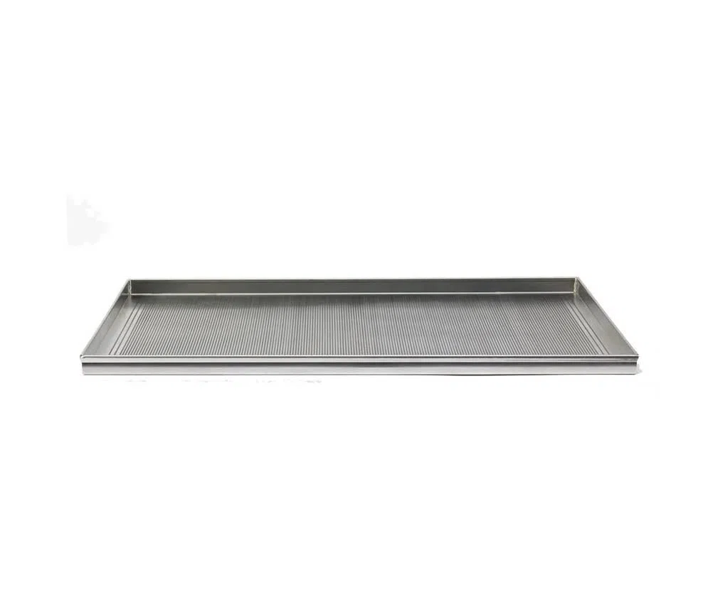 Pentole Agnelli Pasticceria e Pizza Teglia Rettangolare Microforata, Foro 2 mm in Lega 3003, Alluminio, 60 x 40 x 2 cm