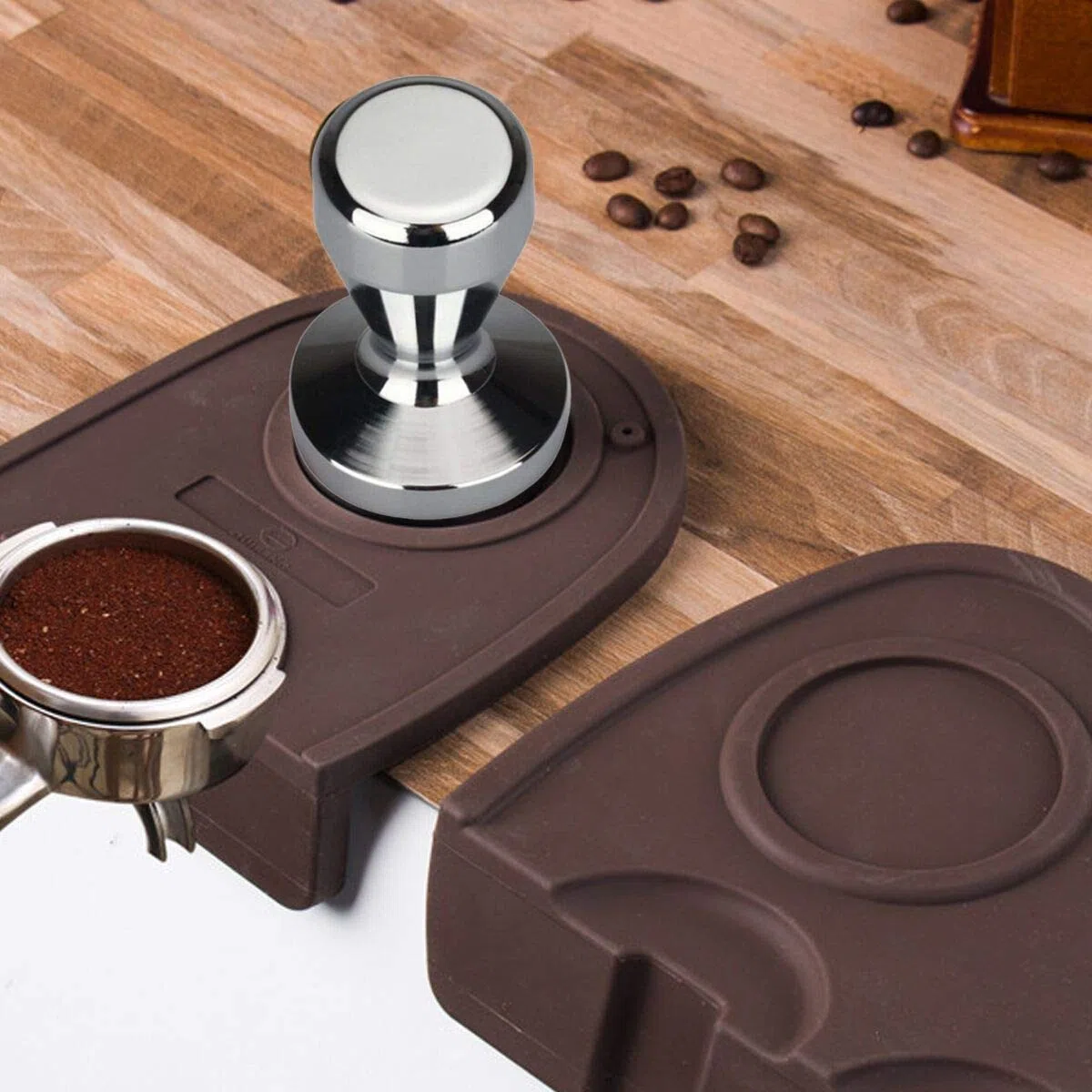 Pressino caffè 49 mm diametro acciaio inox barista espresso Bean Press Siver