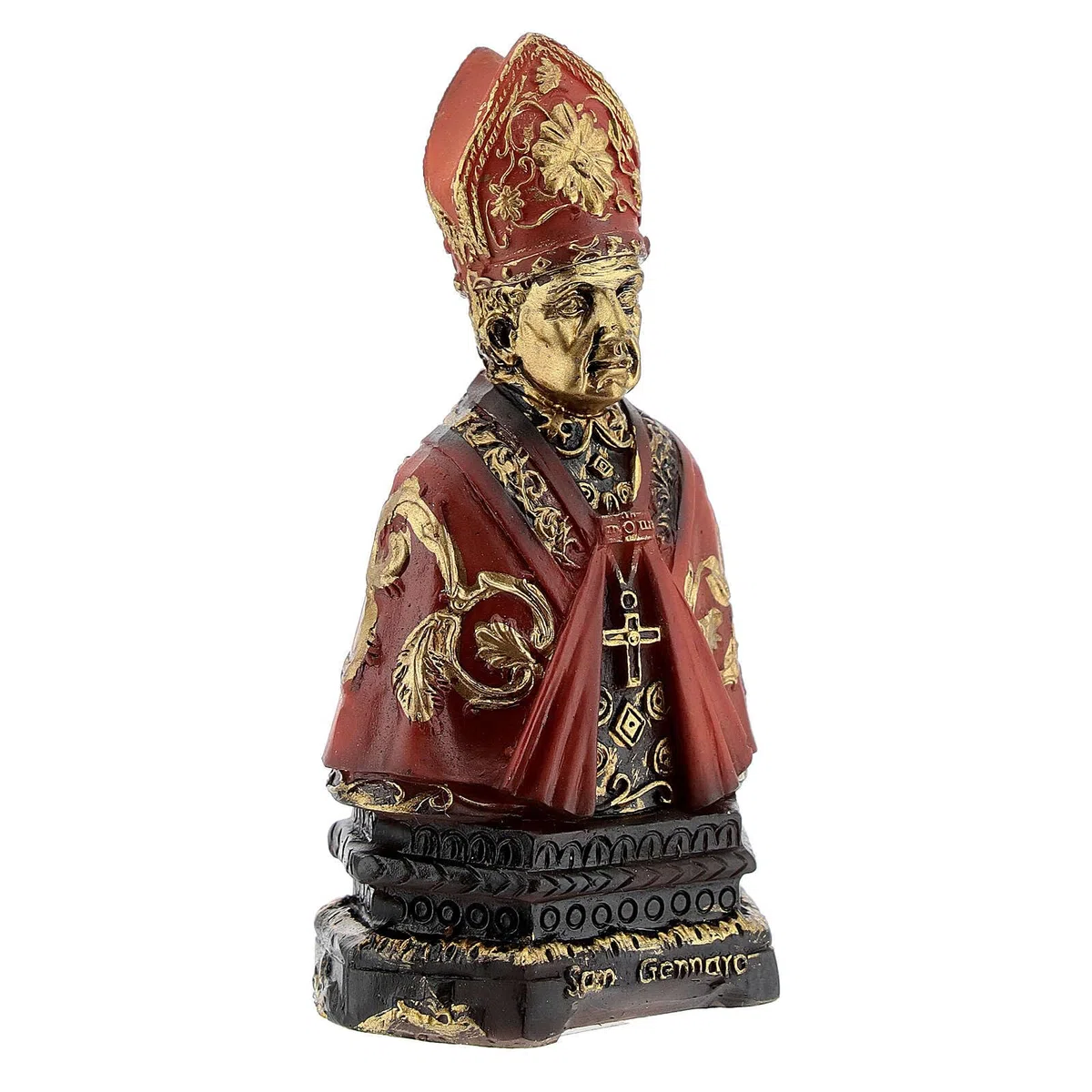 Holyart Statue in resina e PVC: Busto San Gennaro scritta base resina 8 cm
