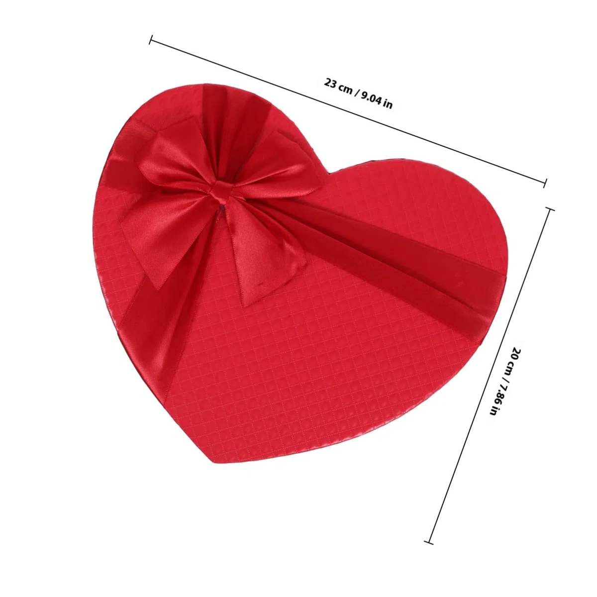 GANAZONO Scatola a Forma di Cuore per Matrimonio Rossa in Cartone Resistente Coperchio, Confezione per Bomboniere e Decorazioni per Damigelle, Dimensioni 230X175X90 MM