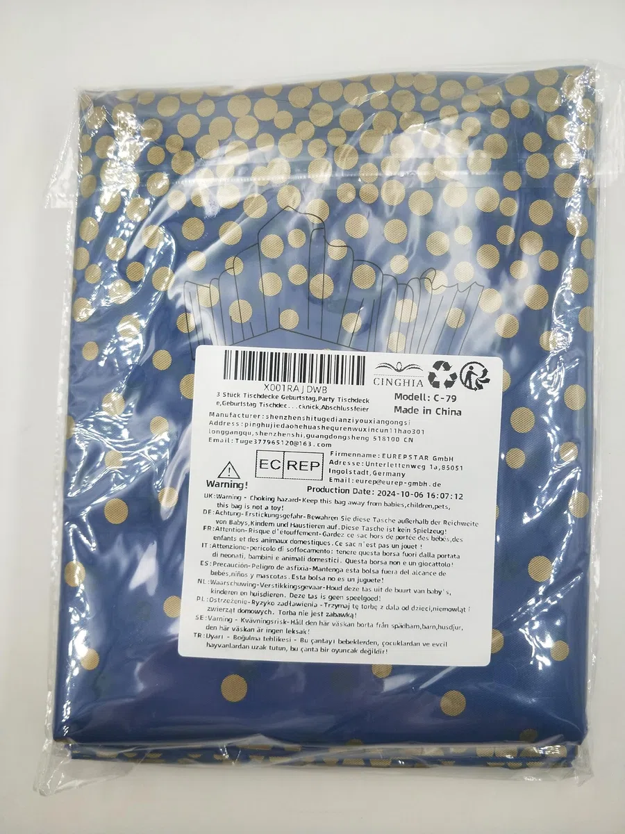3 tovaglie per compleanni, feste, compleanni, 137 x 274 cm, blu per feste, picnic, laurea