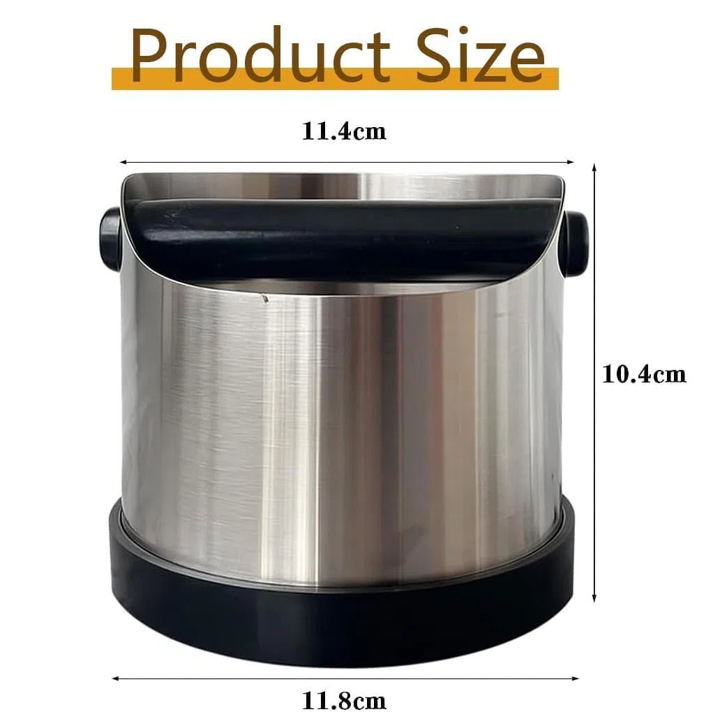 Contenitore per Caffè in Acciaio Inox,contenitore per Portafiltro,Contenitore per Caffè,Contenitore per Fondi di Caffè con Leva a Scatto Rimovibile,Adatto per Cucina,Ristorante,Ufficio,Caffè, 700 Ml