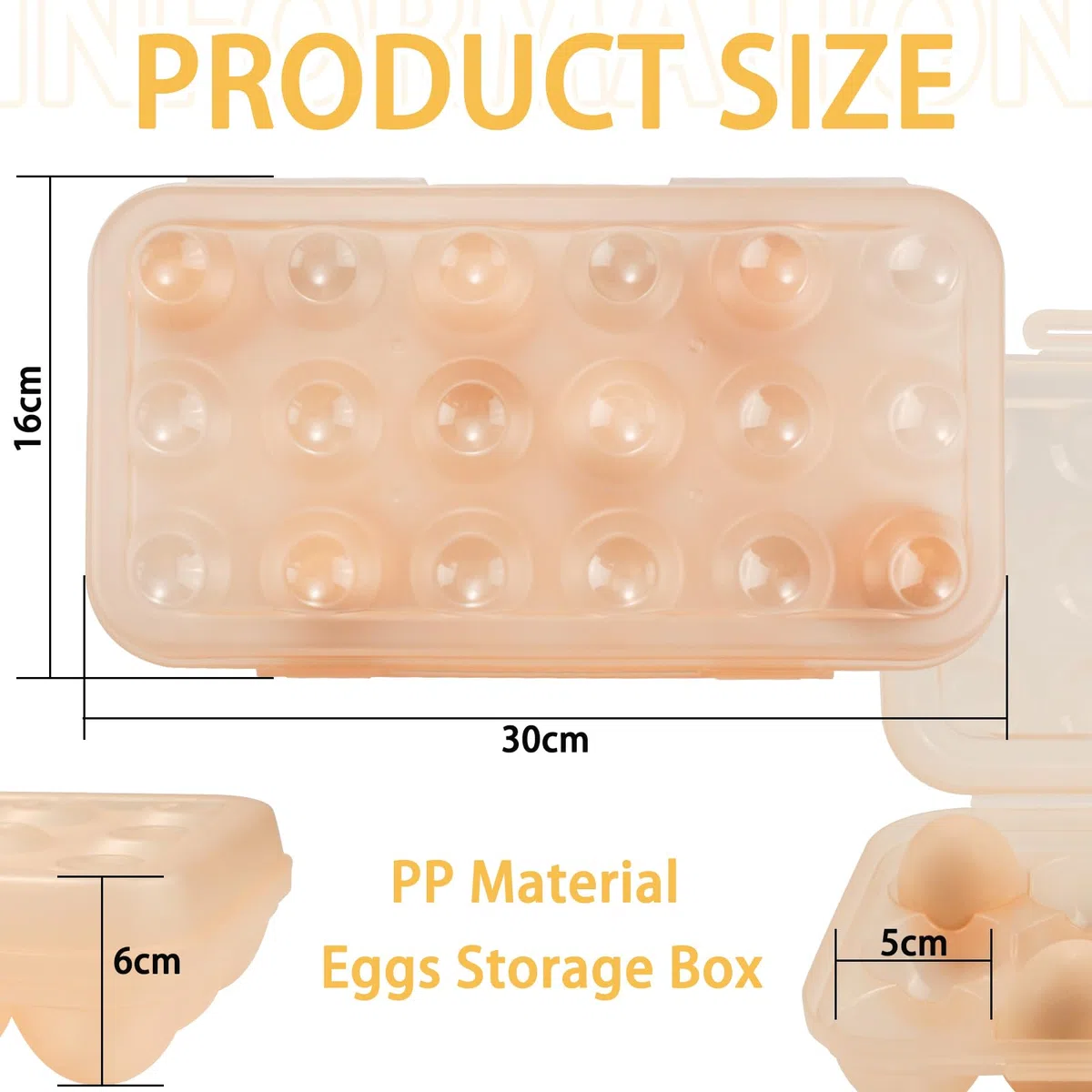 18 Griglia Porta Uova da Frigo, Portauova Frigorifero Plastica Trasparente Contenitore Uova per Cucina di Casa, Frigorifero,Feste, Campeggio, Picnic, Escursionismo, Viaggi