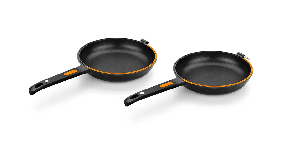 BRA Efficient Duo | Padella per frittata da 26 cm, fusione di alluminio, antiaderente Platinum Plus, senza PFOA, adatta a tutti i piani cottura e a induzione, Nera