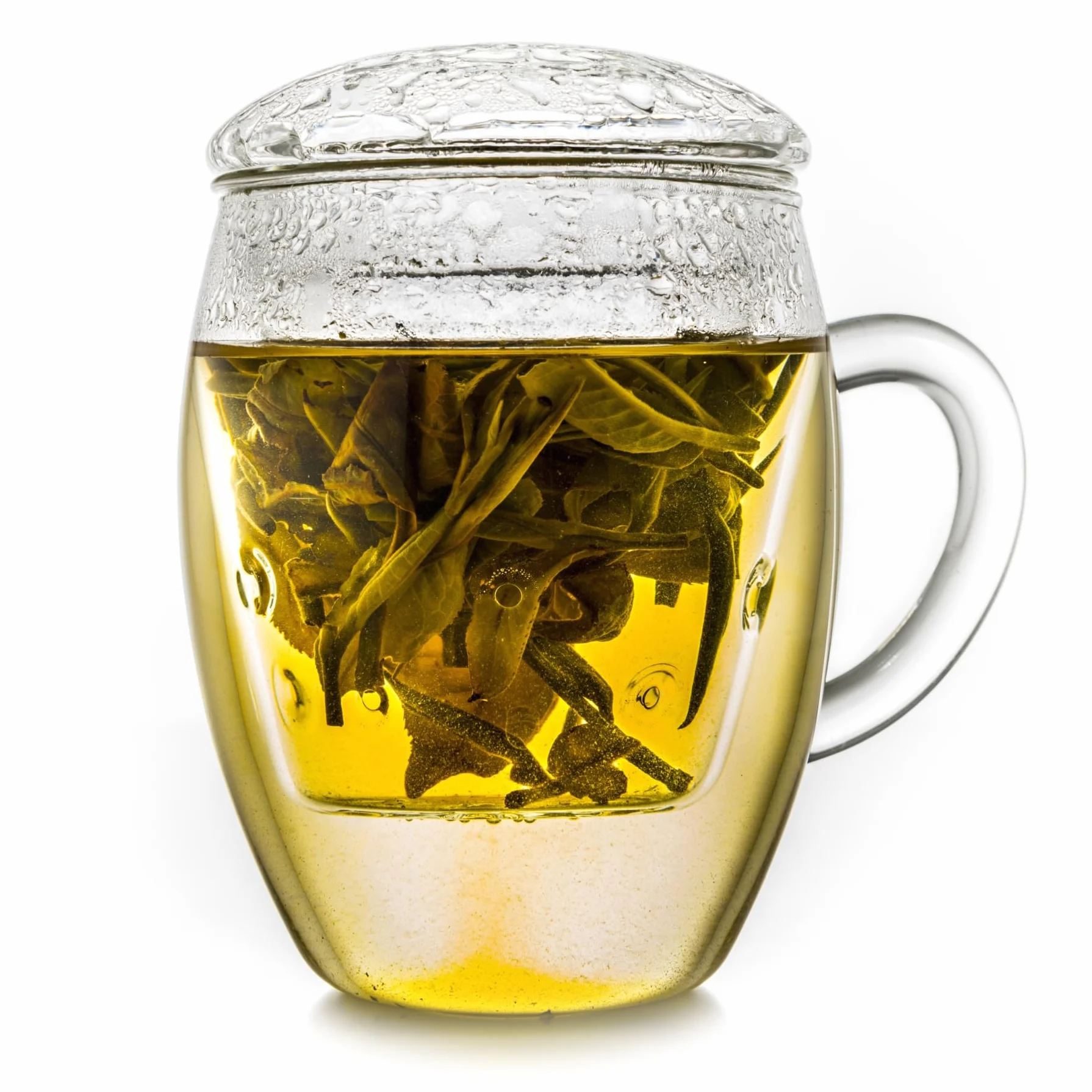 Creano Bicchiere da Tè Sfuso Tutto in Uno da 400 ml, Grande Tazza da Tè con Filtro in Vetro e Coperchio in Vetro, Teiera in Attraente Confezione Regalo Trasparente 1 Pezzo (Confezione da 1)